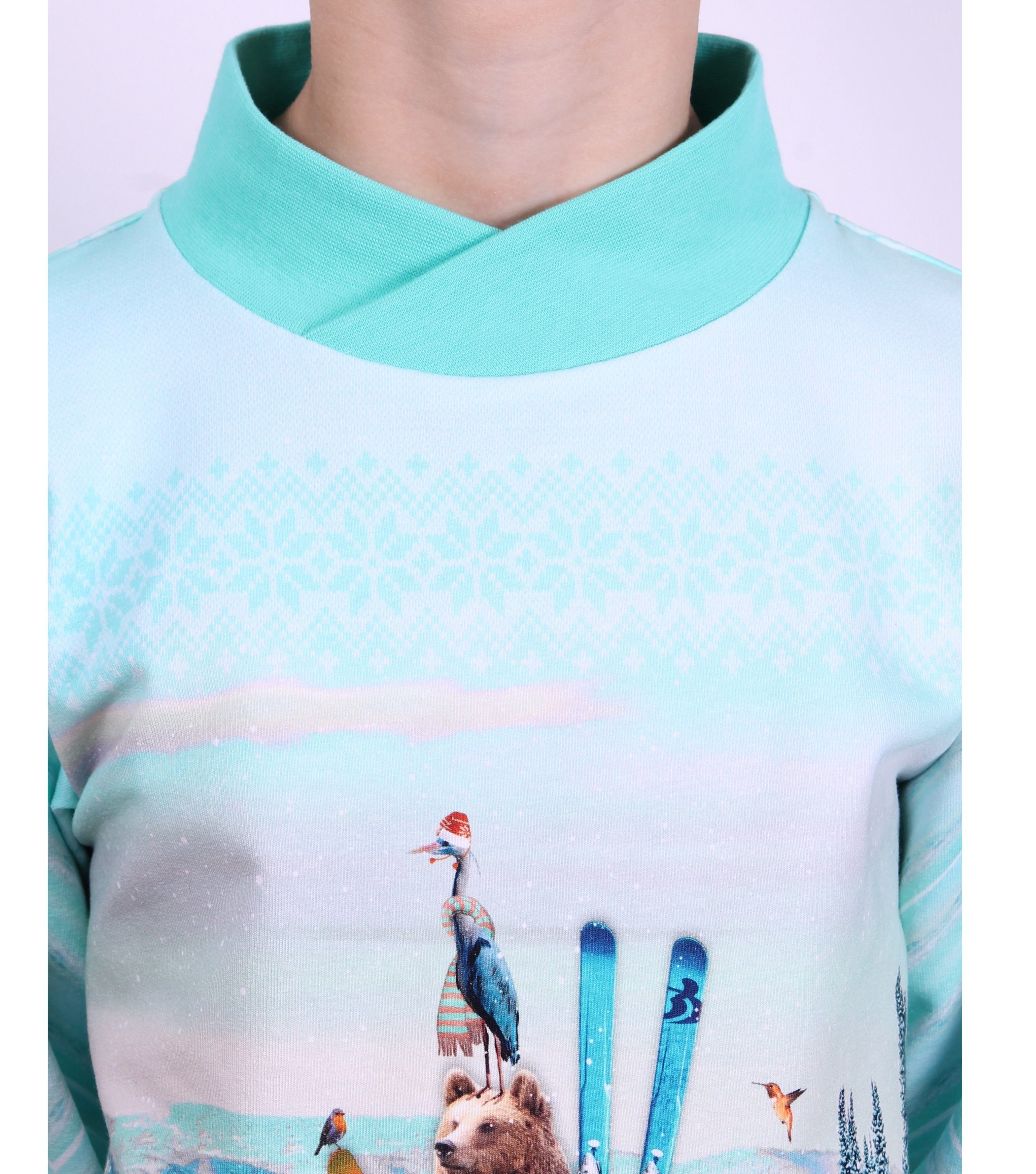 coolismo Sweatkleid Kleid in für Baumwolle, Mädchen Sweatshirt Winter-Motiv-Print Made Europa coole mit