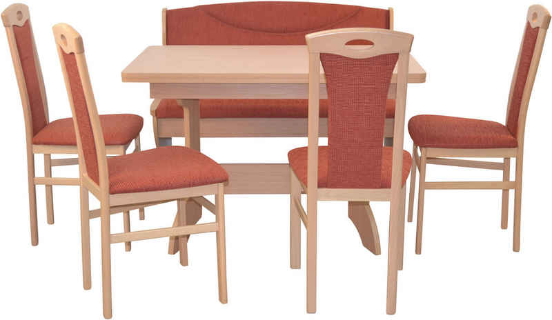 HOFMANN LIVING AND MORE Essgruppe 6tlg. Tischgruppe, (Spar-Set, 6-tlg., 6tlg. Tischgruppe), Stühle montiert