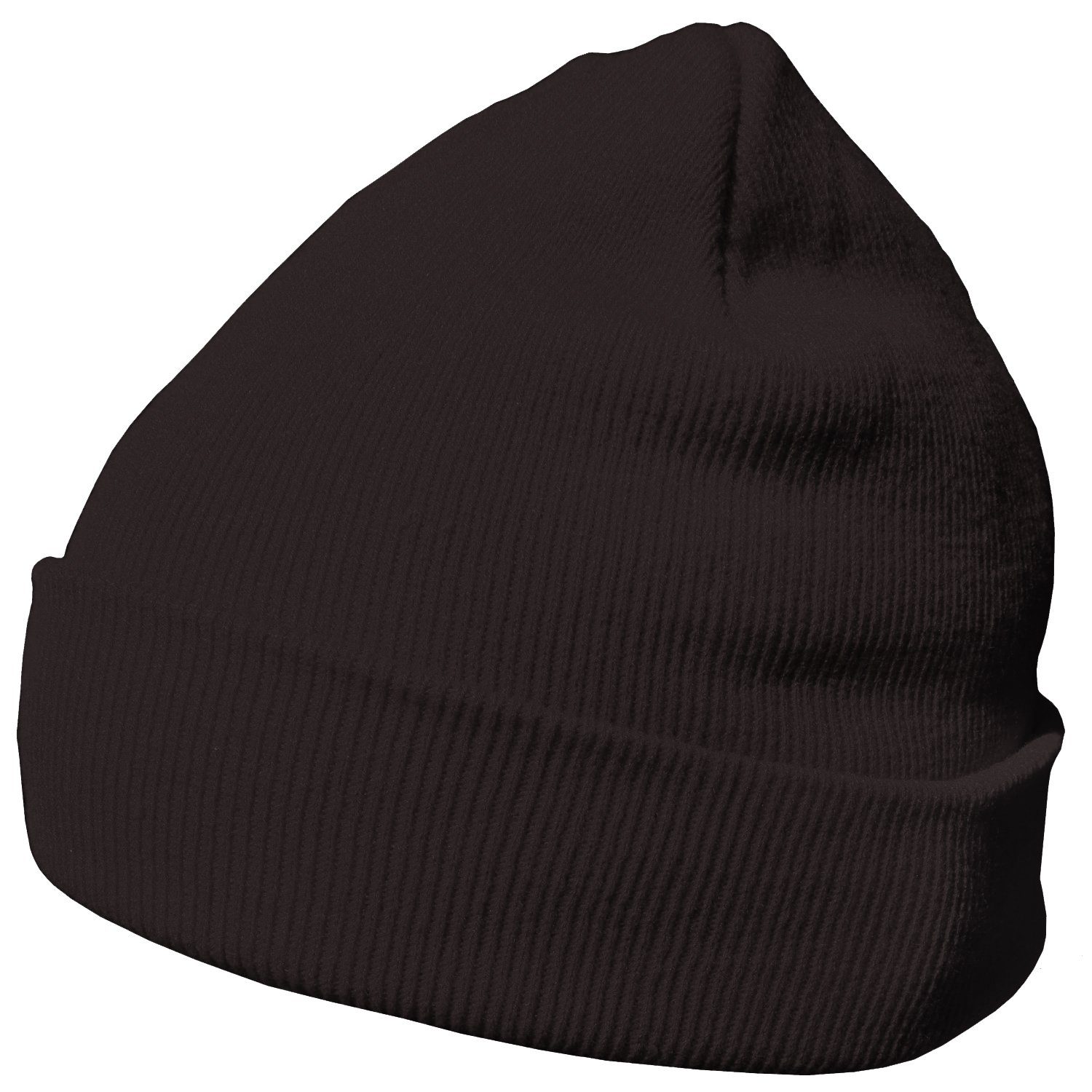 DonDon Beanie Mütze Beanie (Packung, 1-St) Wintermütze, klassisches Design, mit Krempe lavagrau-braun