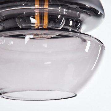 hofstein Hängeleuchte »Burgusio« Hängelampe aus Metall/Glas in Schwarz/Rauchfarben, ohne Leuchtmittel, mit Schirmen Rauchglas, E14