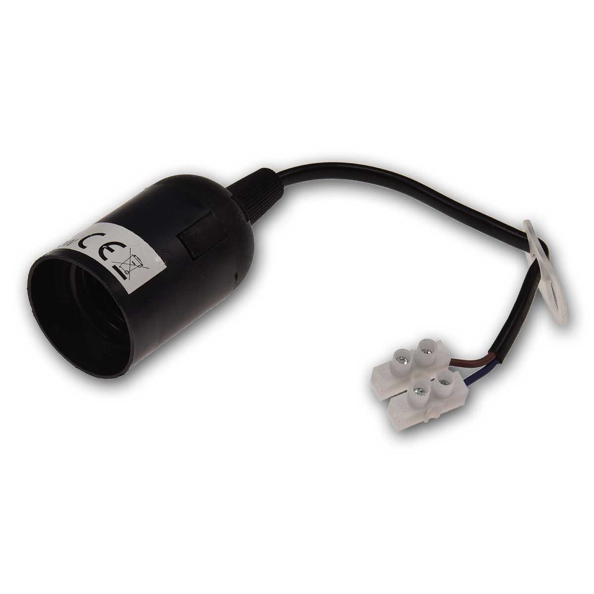 ChiliTec Lampenfassung E27 Baustellen-Fassung, 15cm Kabel mit Aufhänger s