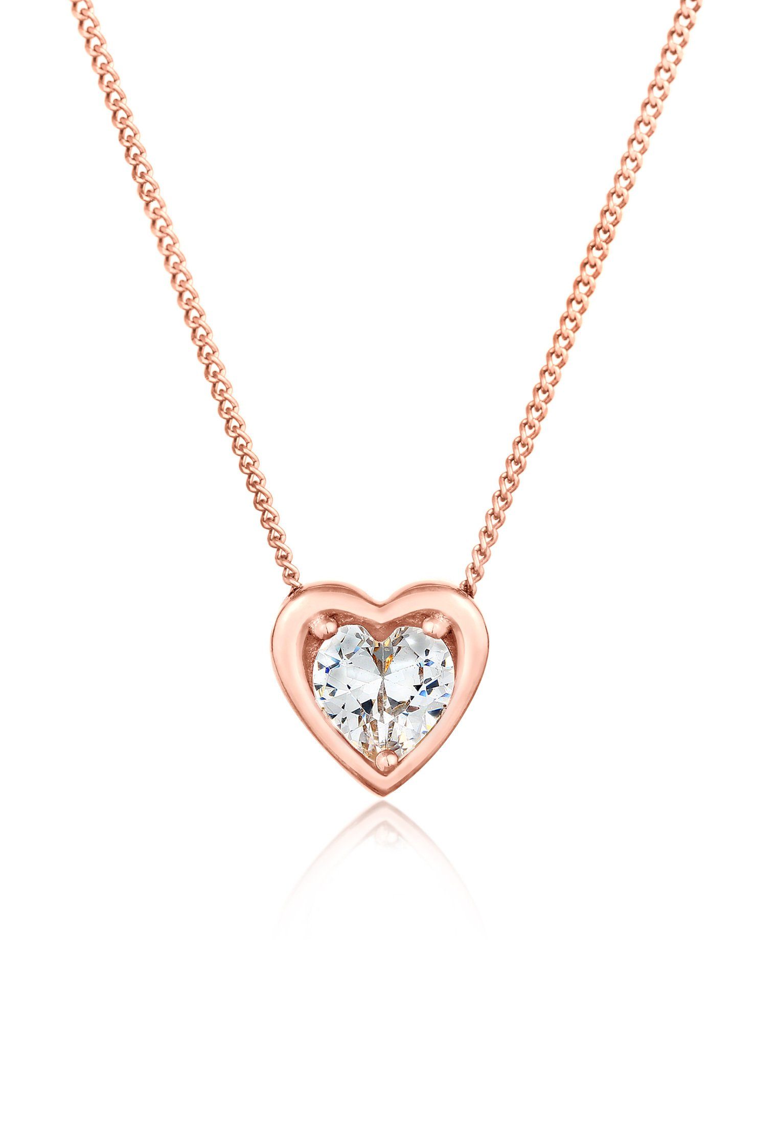 Kette mit Anhänger Anhänger mit Herz Love Zirkonia 925 Silber