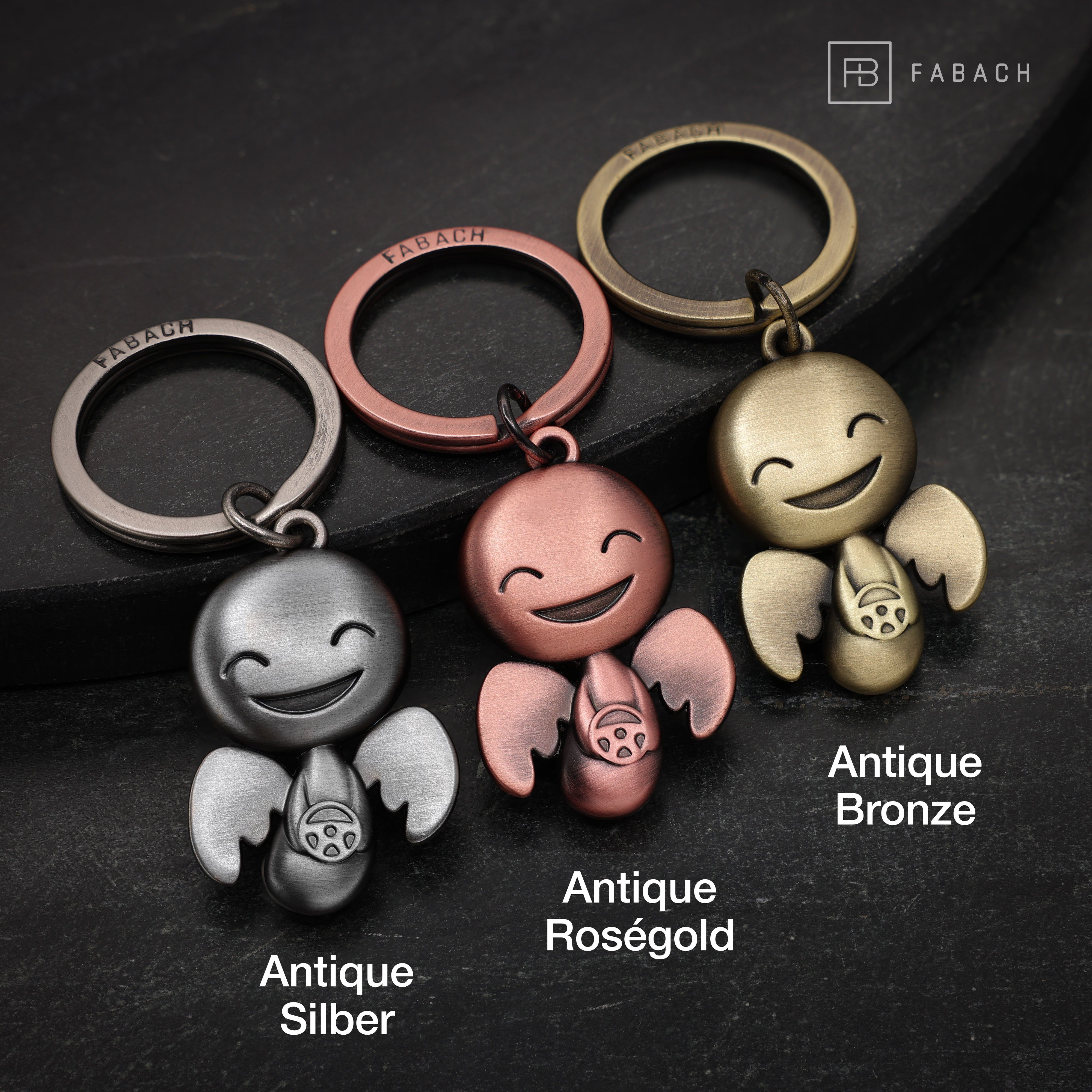 FABACH Schlüsselanhänger Schutzengel Happy mit Lenkrad - Glücksbringer Geschenk Führerschein