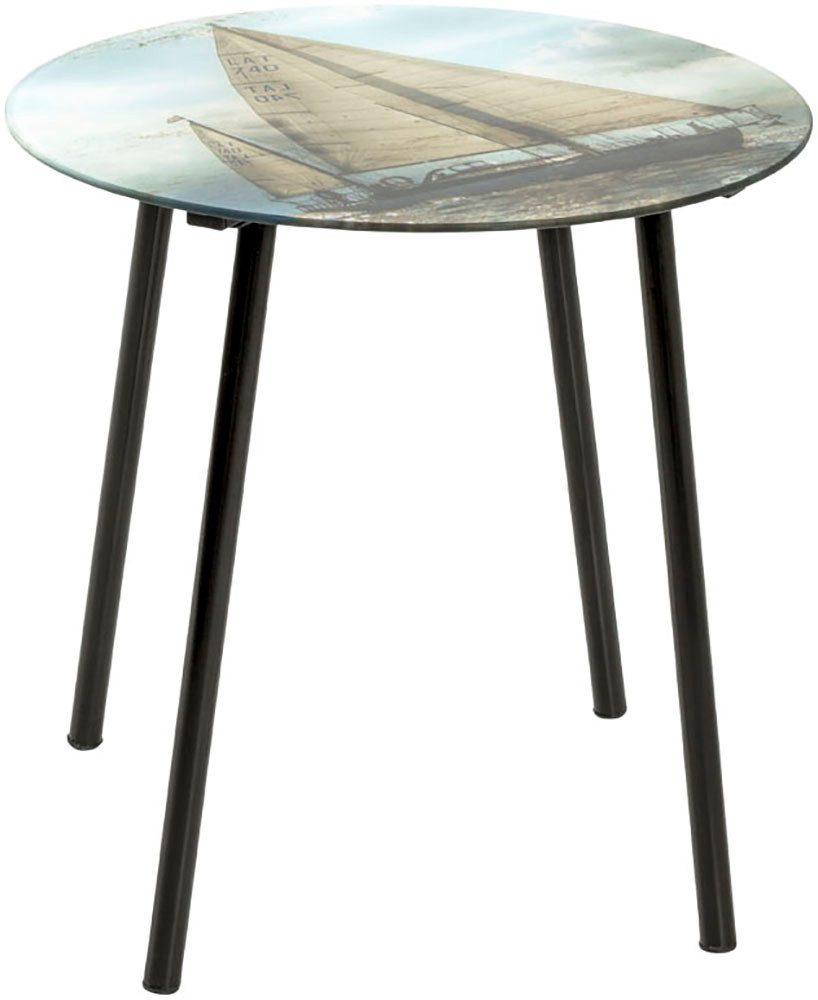 HAKU Beistelltisch Sofatisch, Wohnzimmertisch (1-St), rund - aus Metall Schwarz - Ø/H 40/41 cm