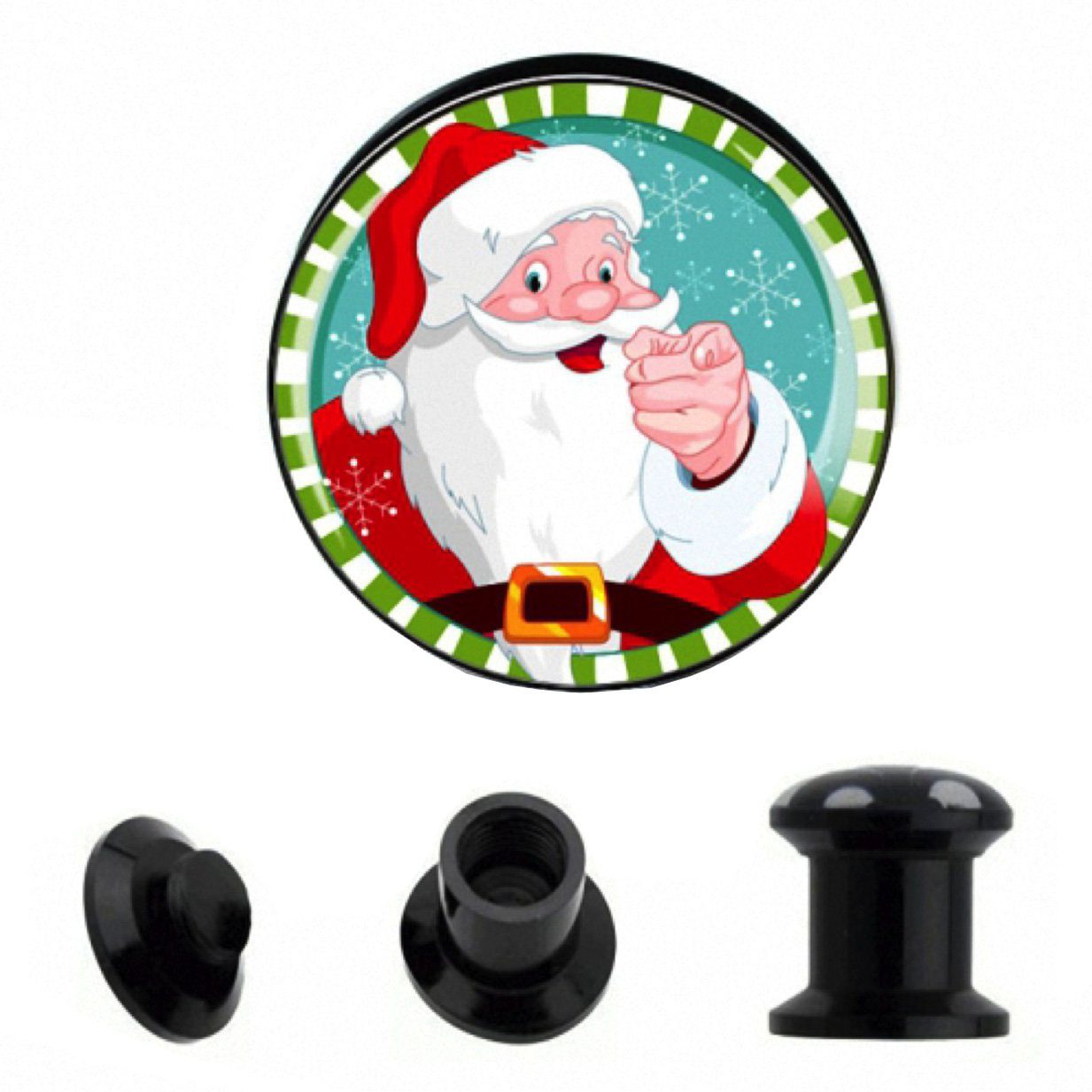 Weihnachtsmann, Plug Plug Picture Flesh Piercing Motiv Weihnachtsmann Tunnel Picture Weihnachts Taffstyle Ohrpiercing Ohr Weihnachts