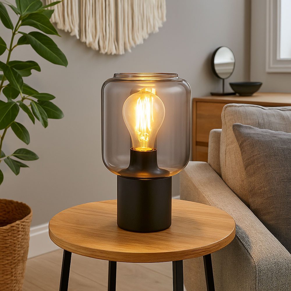 GLOBO LIGHTING Tischleuchte, Leuchtmittel nicht inklusive, Tischlampe Beistelllampe Schlafzimmerlampe Schreibtischlampe Metall