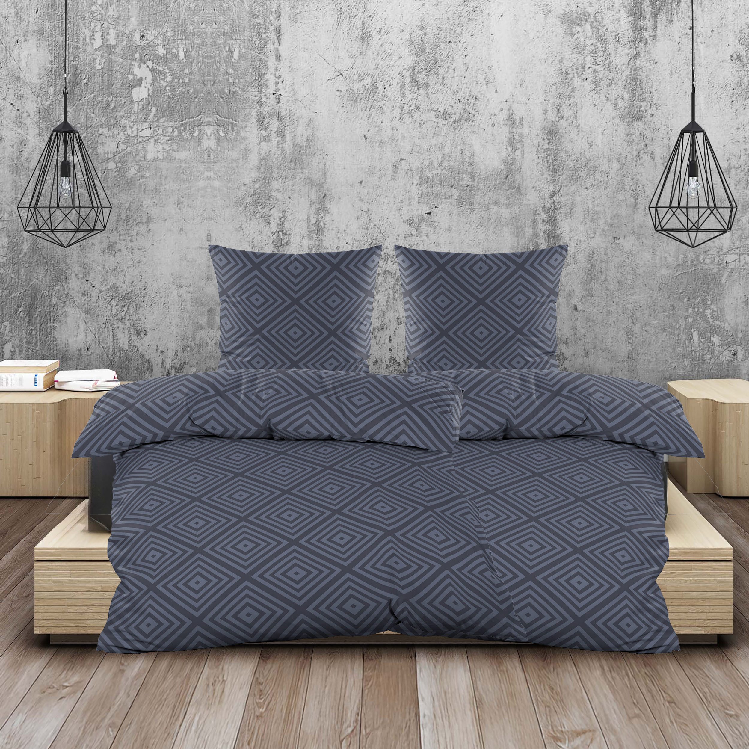 Casa Colori Bettwäsche Biber 135x200cm, 100% Baumwolle Jeansblau, Biber, 4 günstig online kaufen