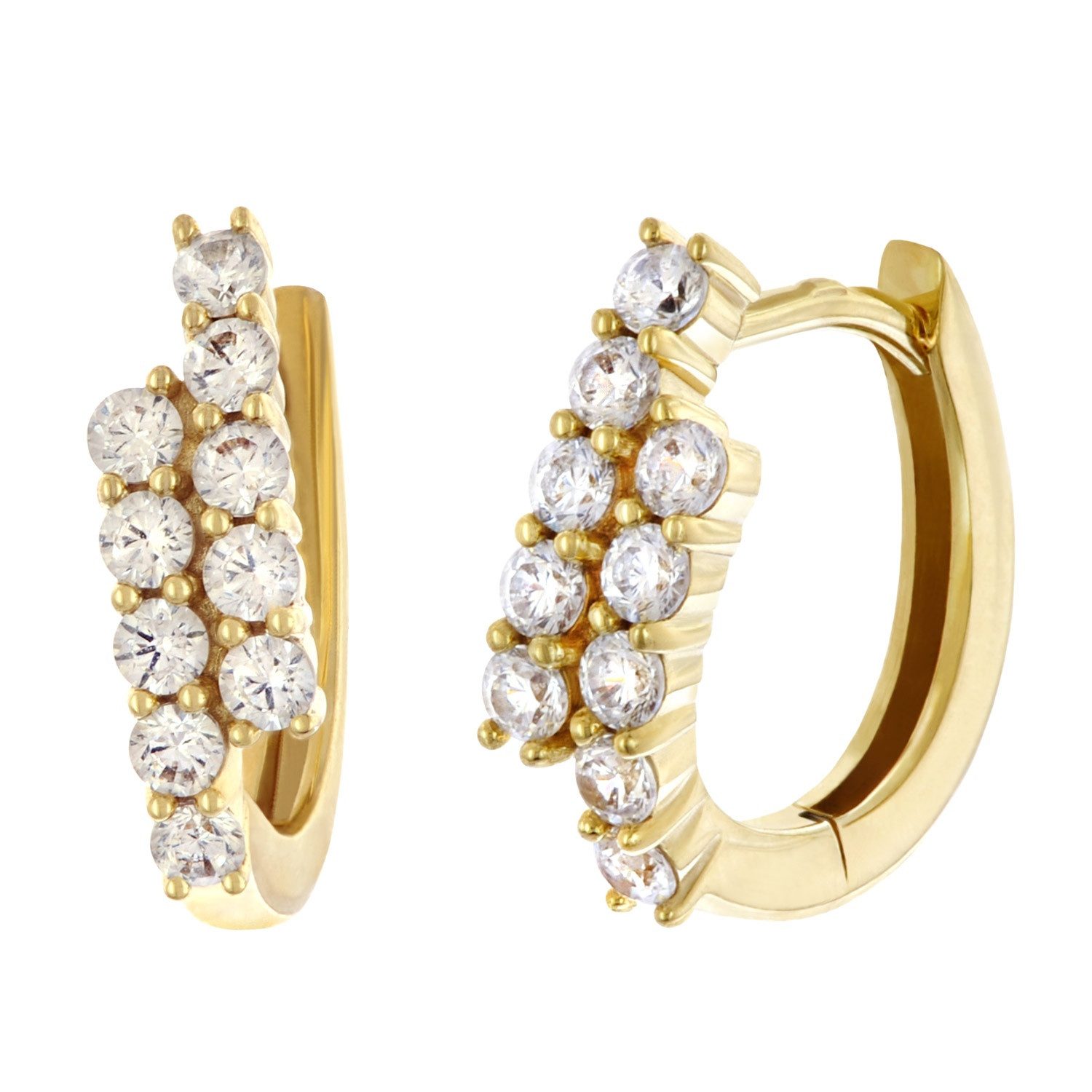 Glizz Paar Creolen Damen-333 Gold Klapp-Mit günstig online kaufen