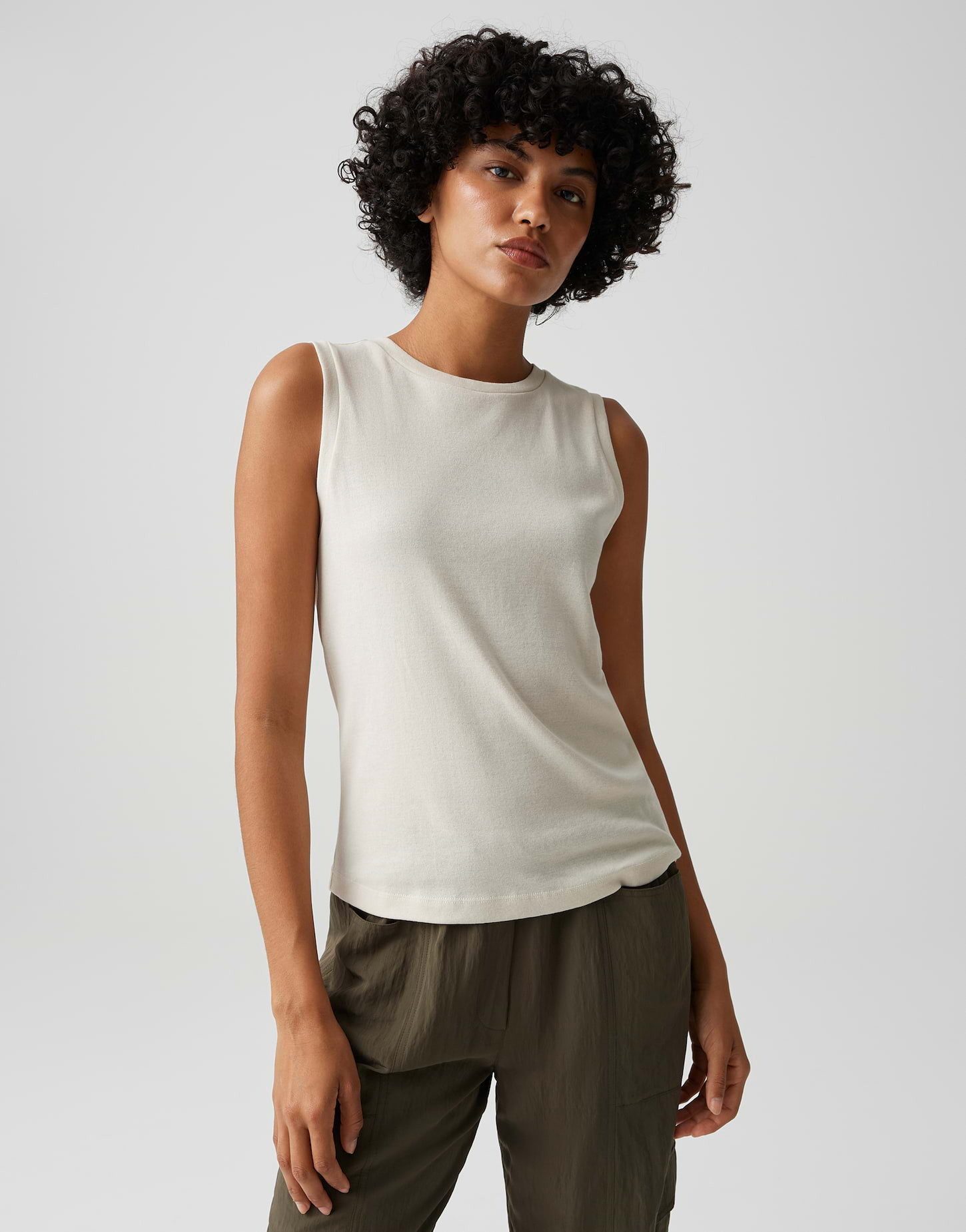Kurzarmshirt Tanktop aus nachhaltigem Baumwoll-Mix