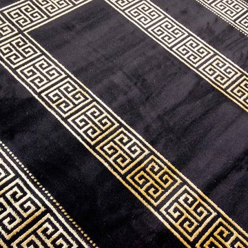 Teppich Teppich modern mit klassischer Bordüre in schwarz gold, Teppich-Traum, rechteckig, Höhe: 12 mm