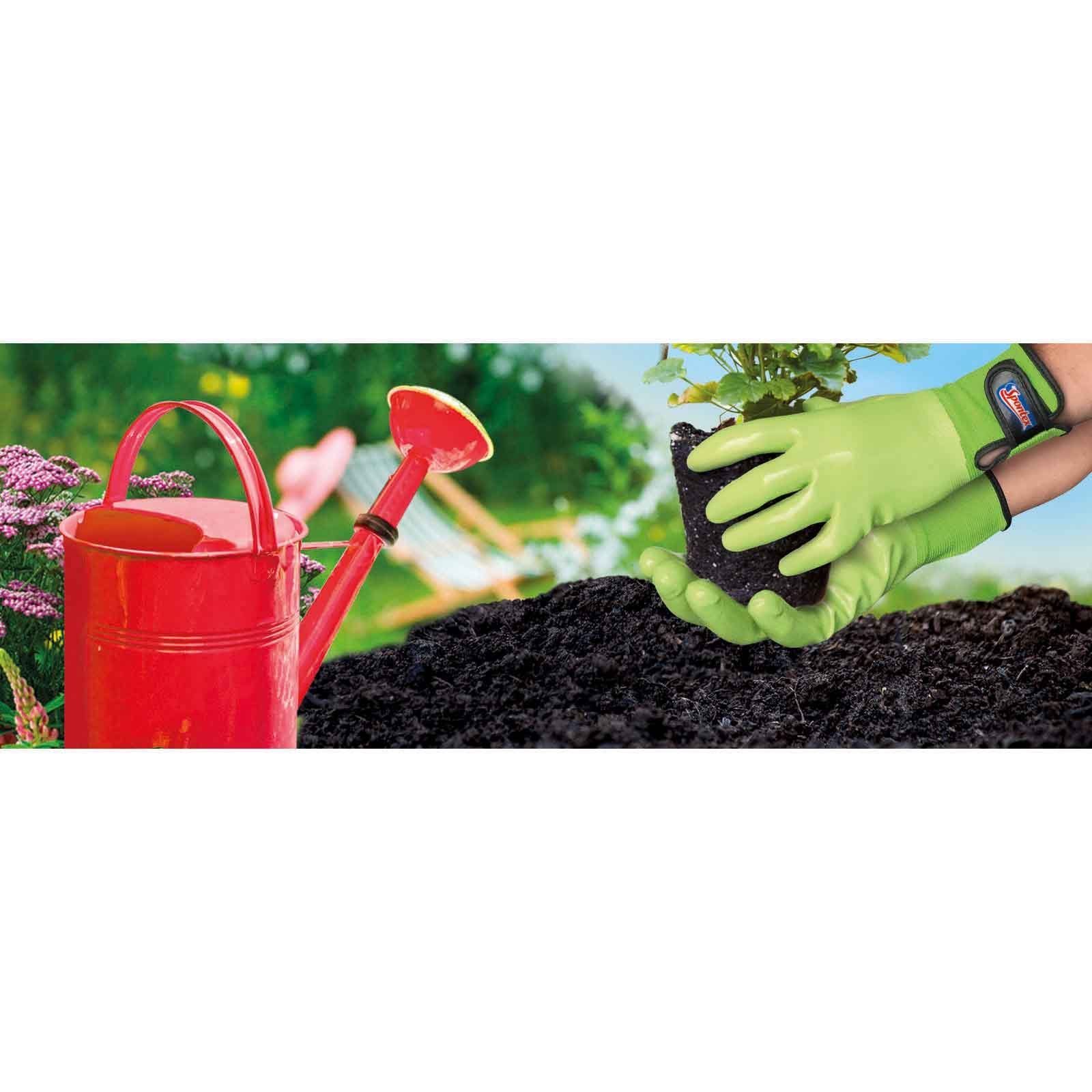 Gartenarbeit, Nitril-Handschuhe (Spar-Set) Gartenhandschuhe Klettverschluss Damenhandschuh, Spontex SPONTEX