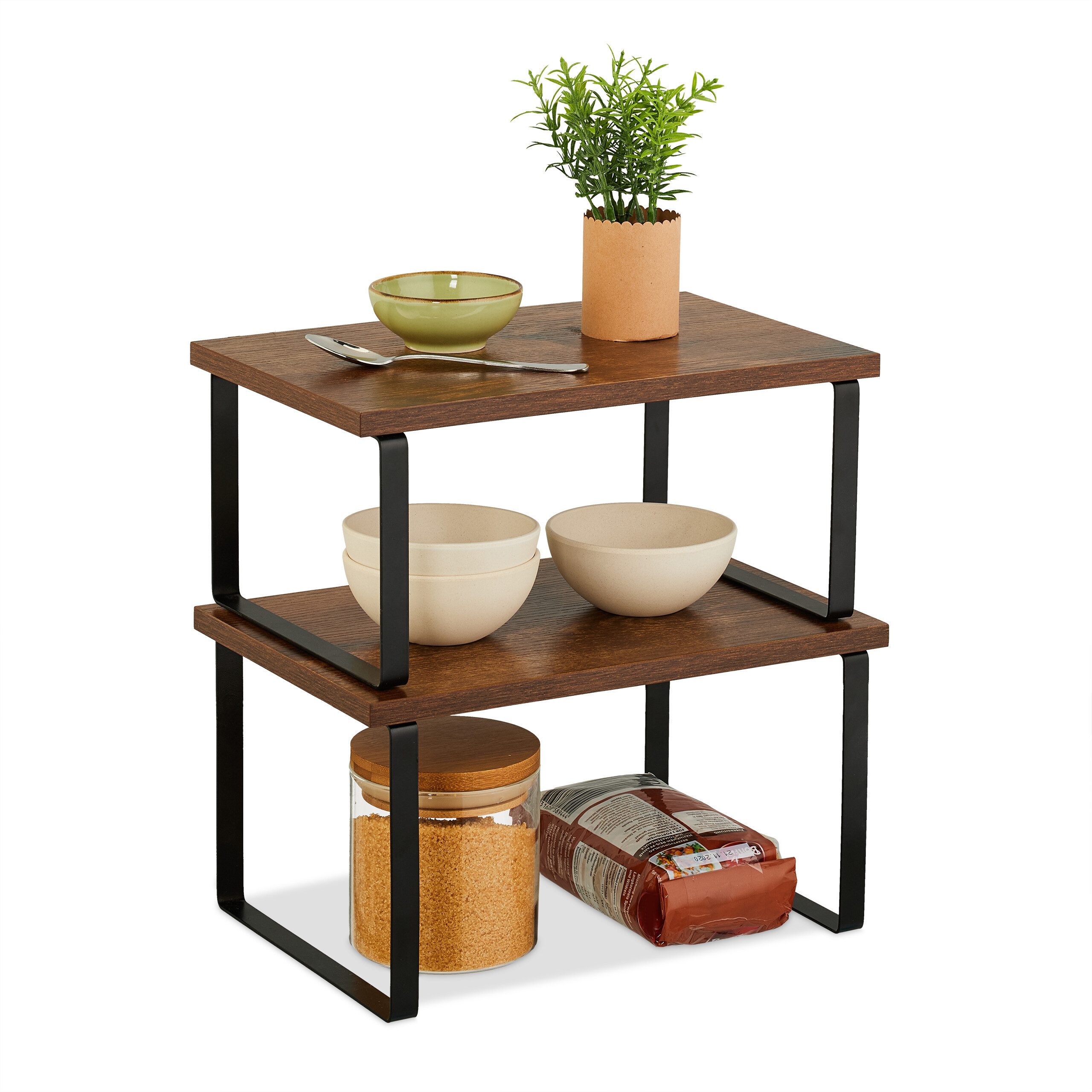 relaxdays Mehrzweckregal 2-tlg. Tischregal Set Industrial Design, 2er Set günstig online kaufen