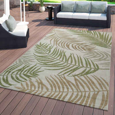 Outdoorteppich Flachgewebter In- & Outdoor Teppich Floral, TT Home, Läufer, Höhe: 4 mm
