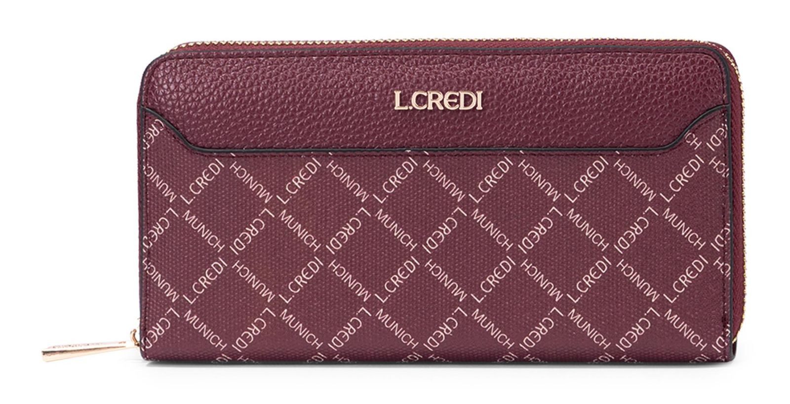 L. CREDI Geldbörse Zip Around Wallet, mit RFID-Blocker Schutz
