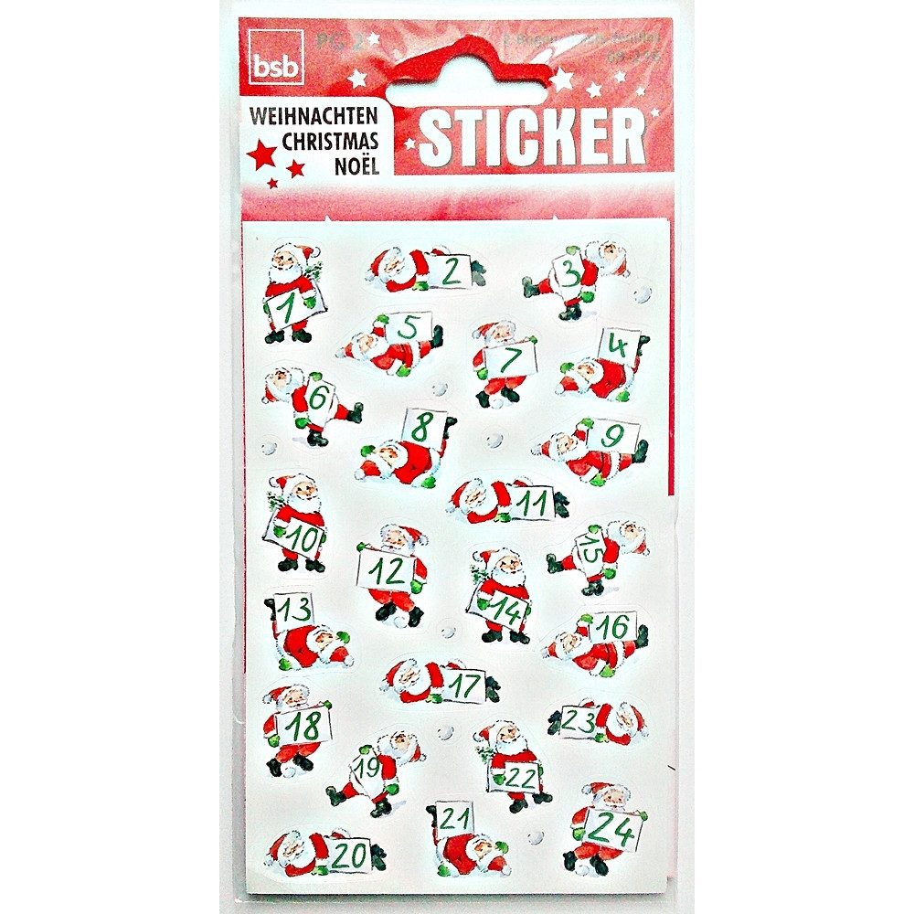 PAPIERDRACHEN DIY-Adventskalender 24 Zahlenaufkleber - Papier selbstklebend (48-tlg)