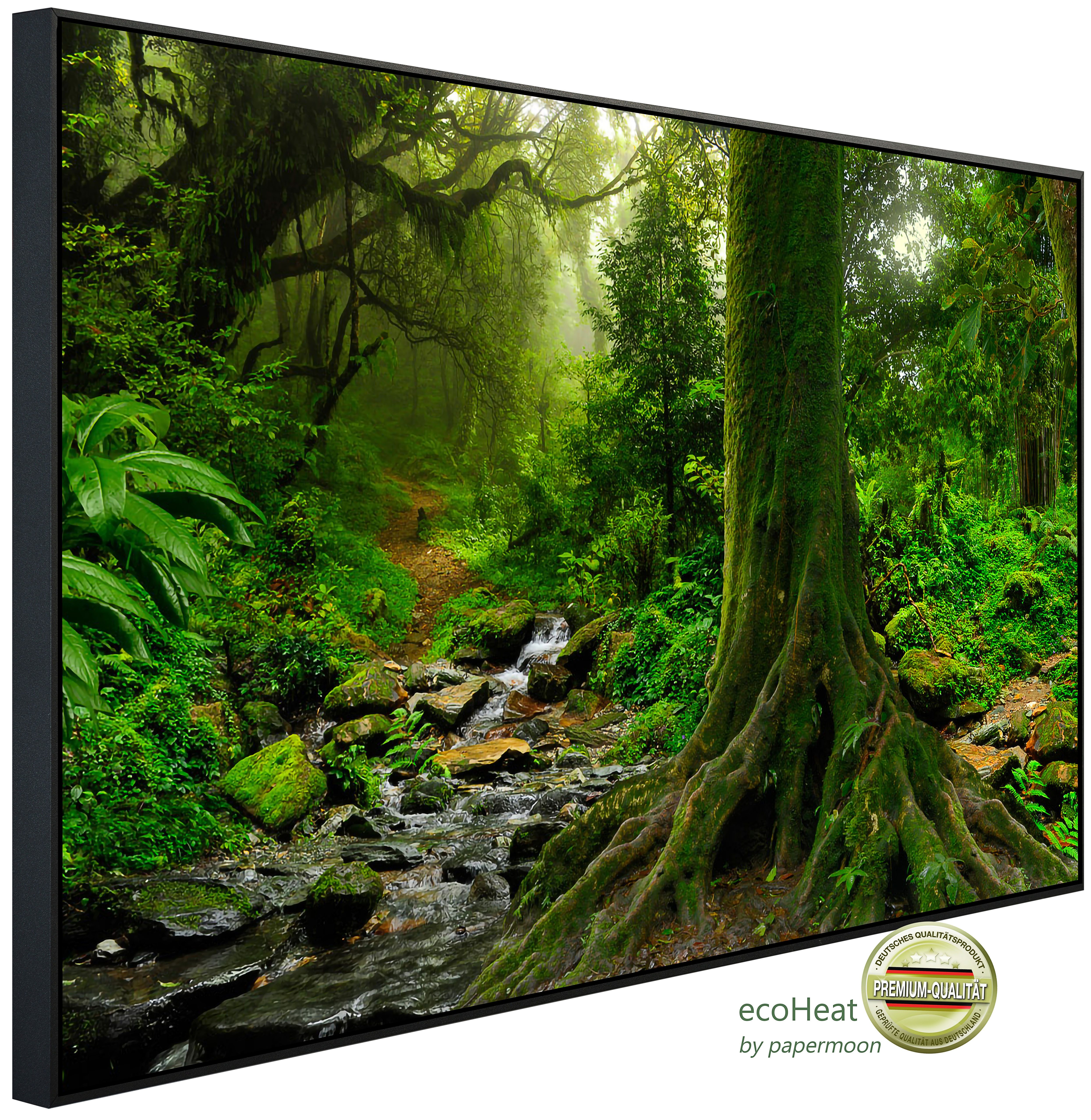 Papermoon Infrarotheizung INFRAROT-BILD-HEIZUNG, Tropischer Jubgle Stream, TÜV-Rheinland/GS zertifiziert, angenehme Strahlungswärme