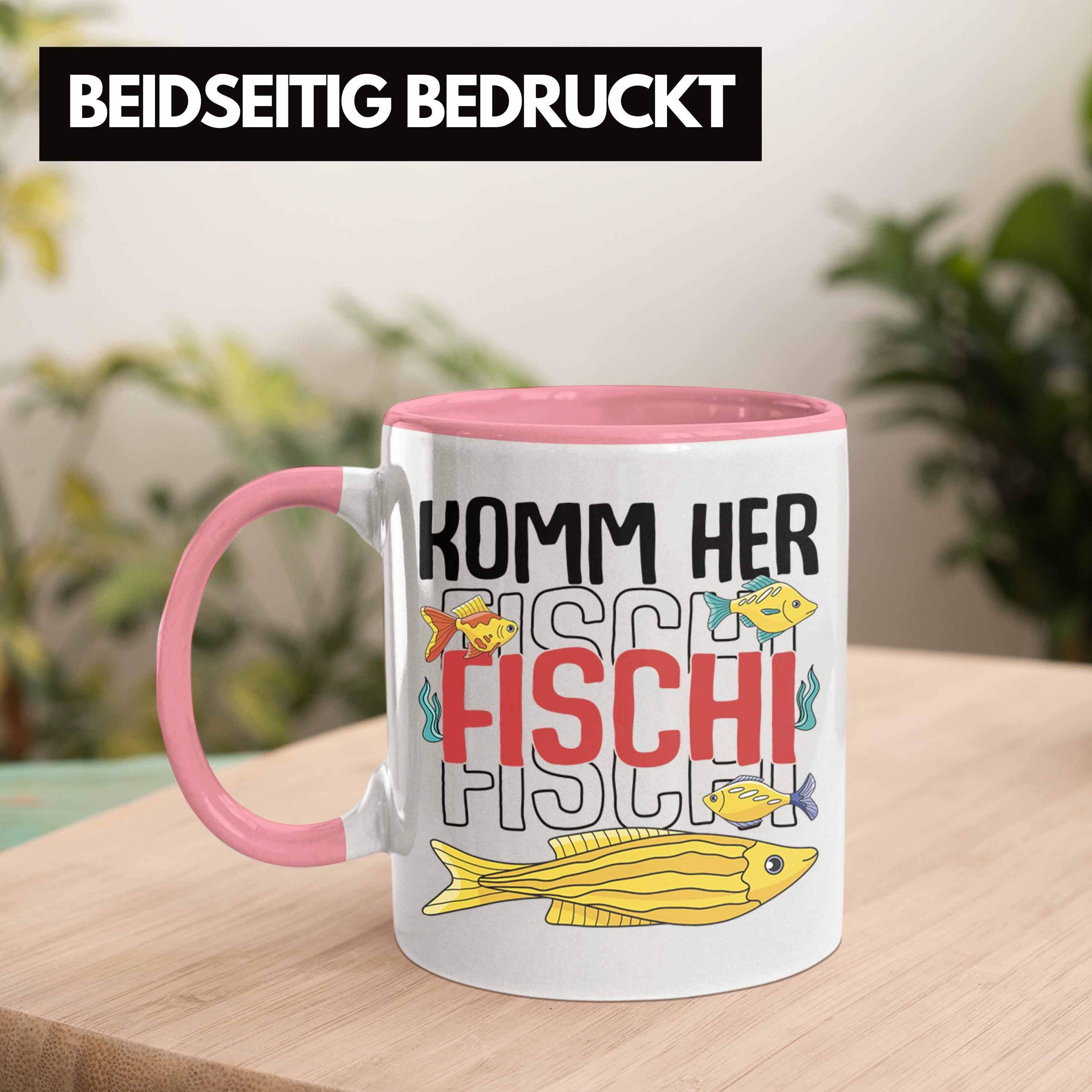 Trendation Tasse Trendation - Angler Fischer Rosa Herr Komm zum Angeln Fischi Tasse Kaffeetasse Geboren Angeln Geschenk Zubehör Hobbyangler