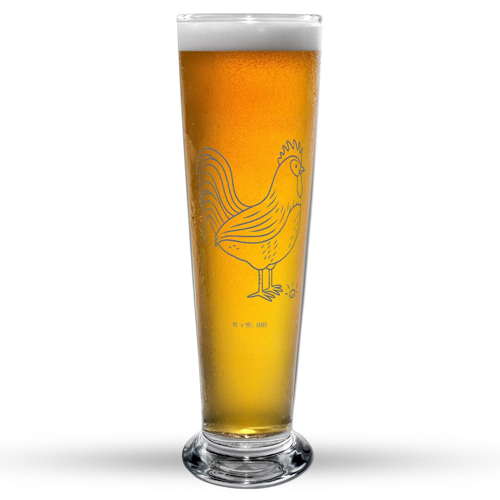 Mr. & Mrs. Panda Bierglas Hahn Korn, Bierglas, Transparent, Weizenbier Glas, Natur, Weizen, Bau, Premium Glas, Bierglas Eier Weizenbier Glas