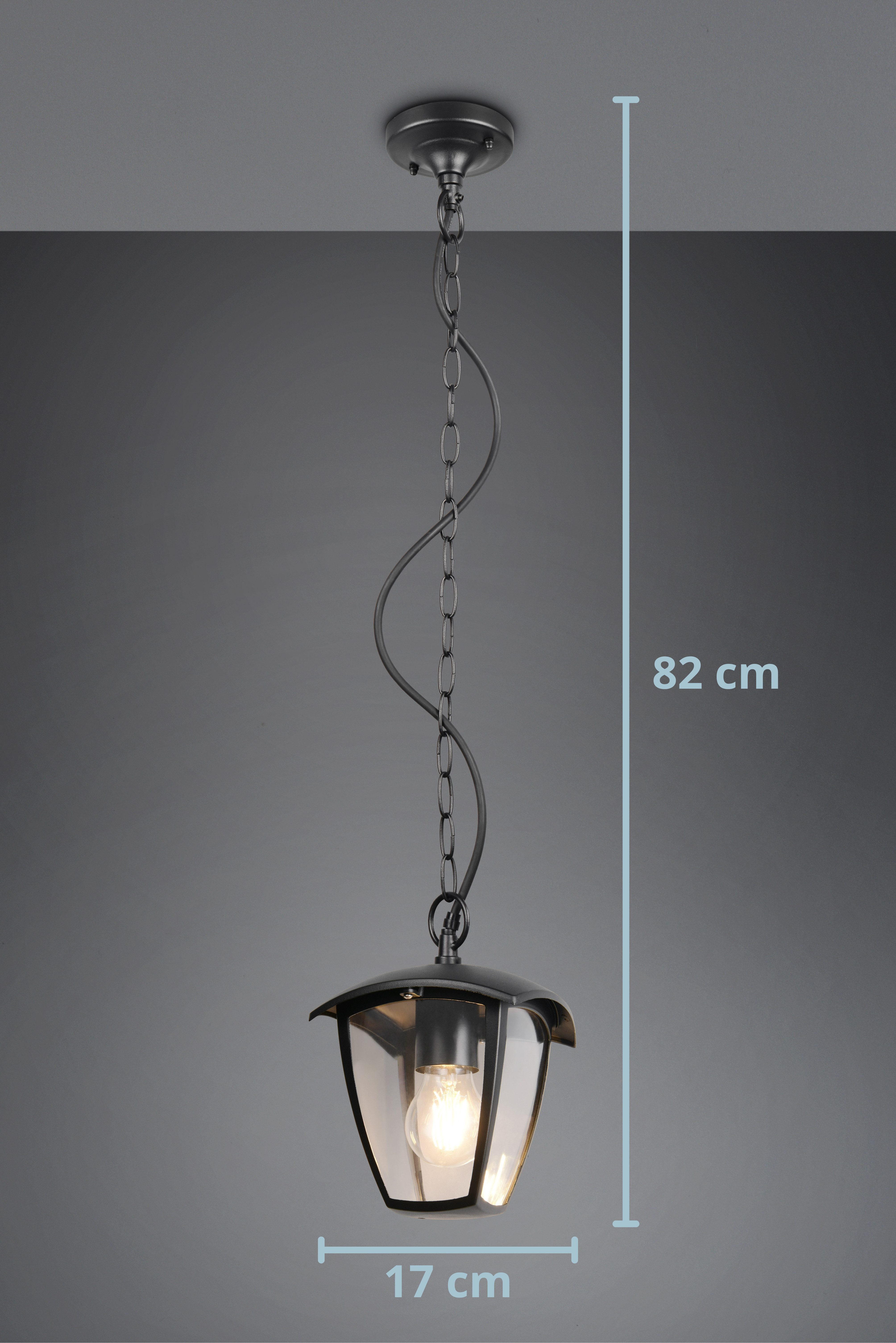 lightling Außen-Deckenleuchte Vera, ohne Leuchtmittel, hochwertiges Druckguss-Aluminium, IP44 Schutz, 80 cm