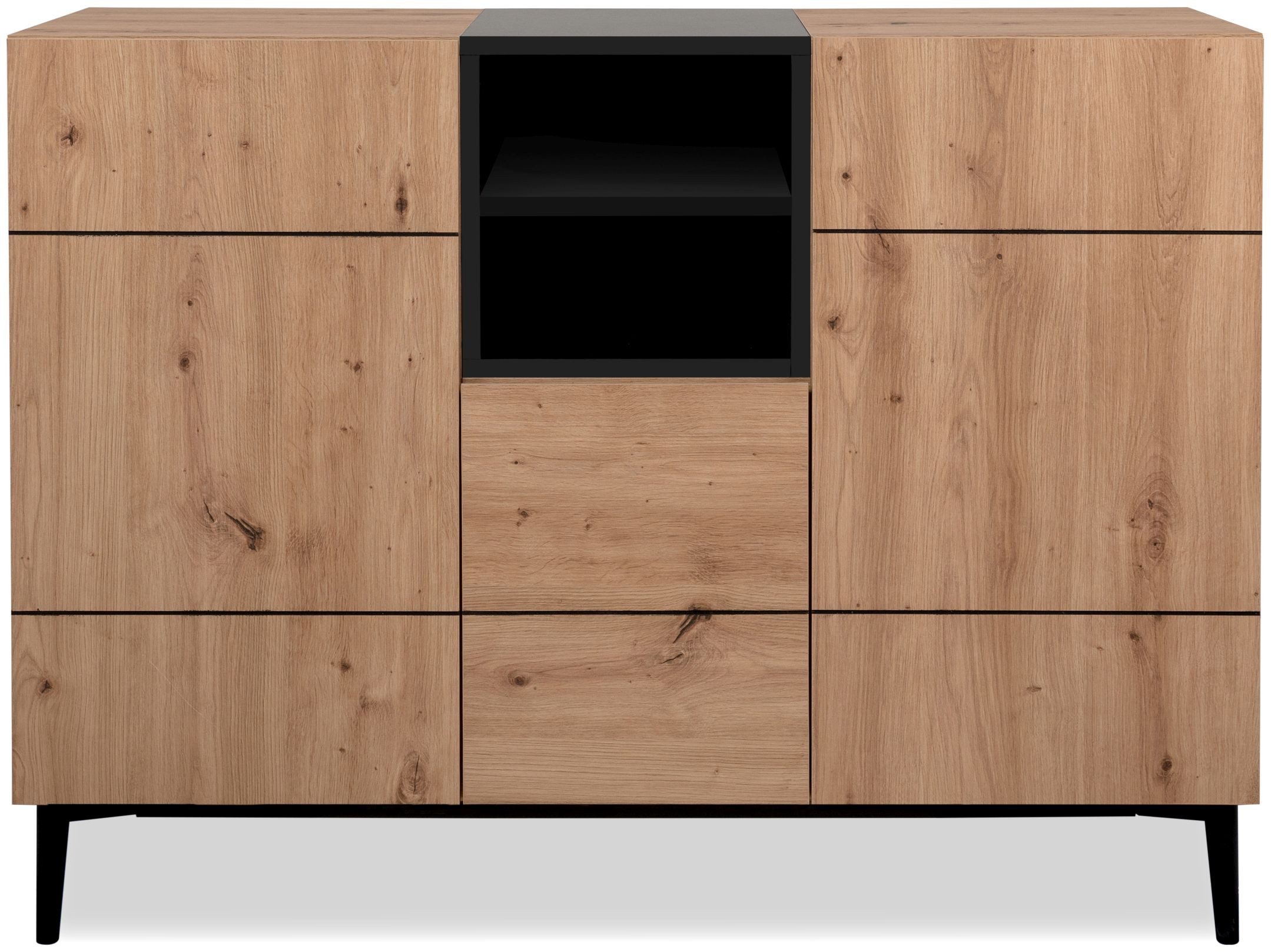Finori Kommode, Artisan Oak / Schwarz B x H x T ca. 120 x 90 x 42 cm