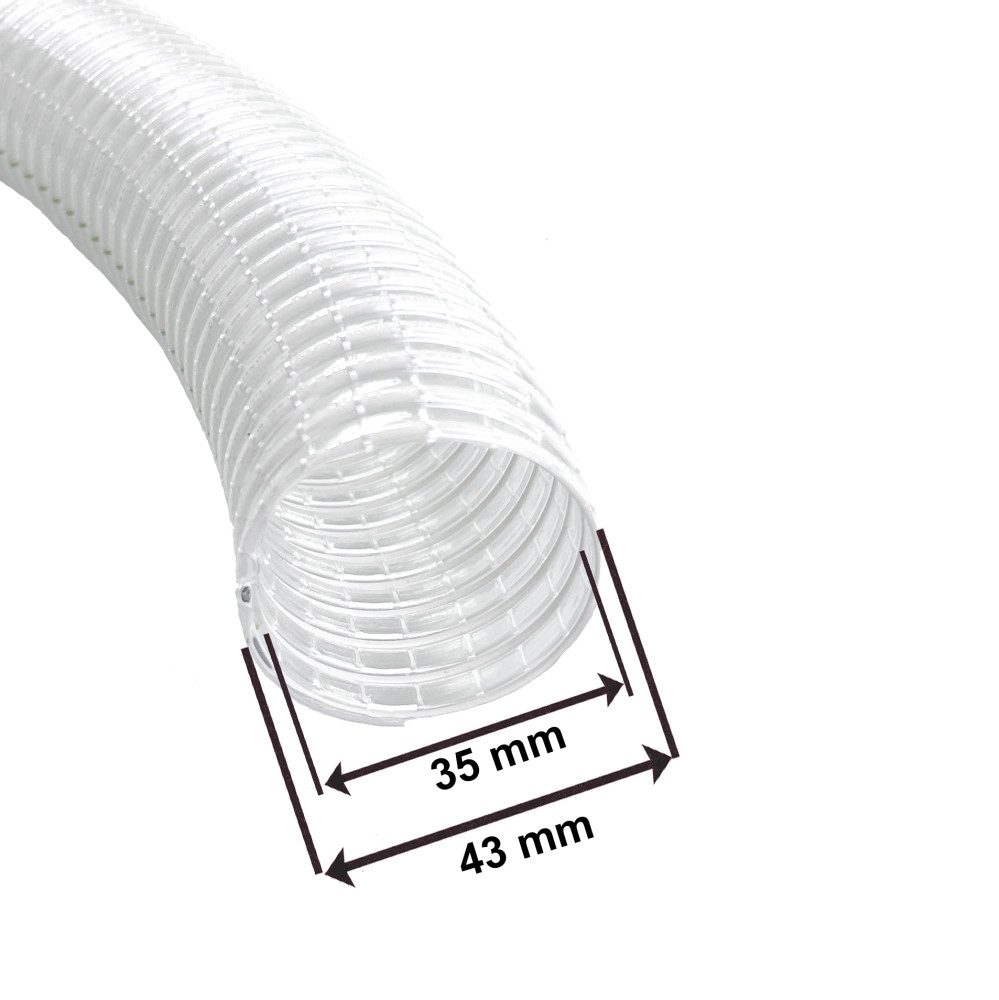 PRIMEBAG Staubsaugerschlauch 5 Meter Transp. für Parkside PWD 12 A1, 20 A1, 25 A1, 30 A1 kompatibel