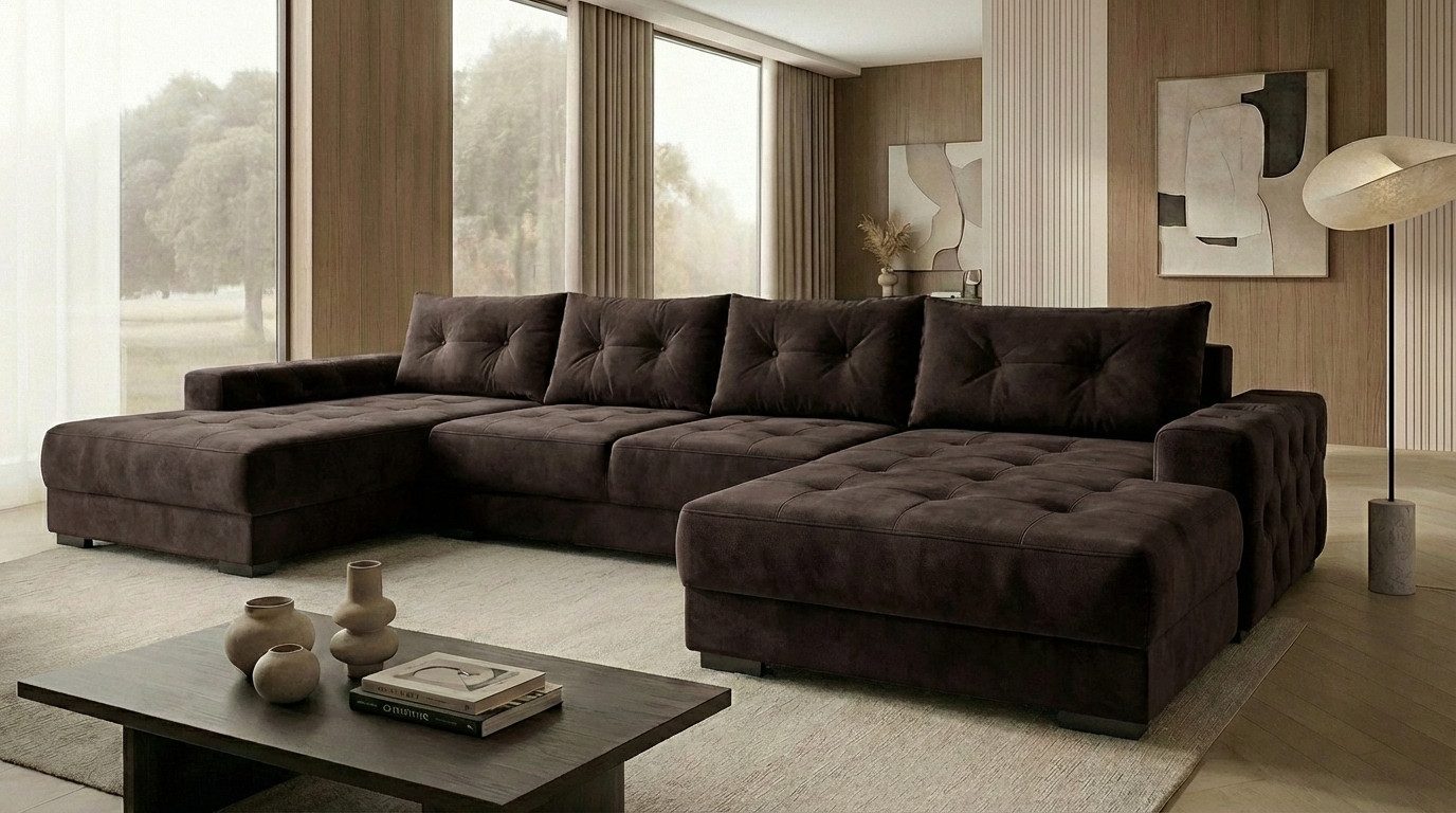 A&J MöbelLand GmbH Ecksofa VIENA, FABIO, VALTOR, MODENA mit Schlaffunktion, Bonellfederkern, Viele Varianten zur Auswahl – wählen Sie Farbe!, TOP ANGEBOT!