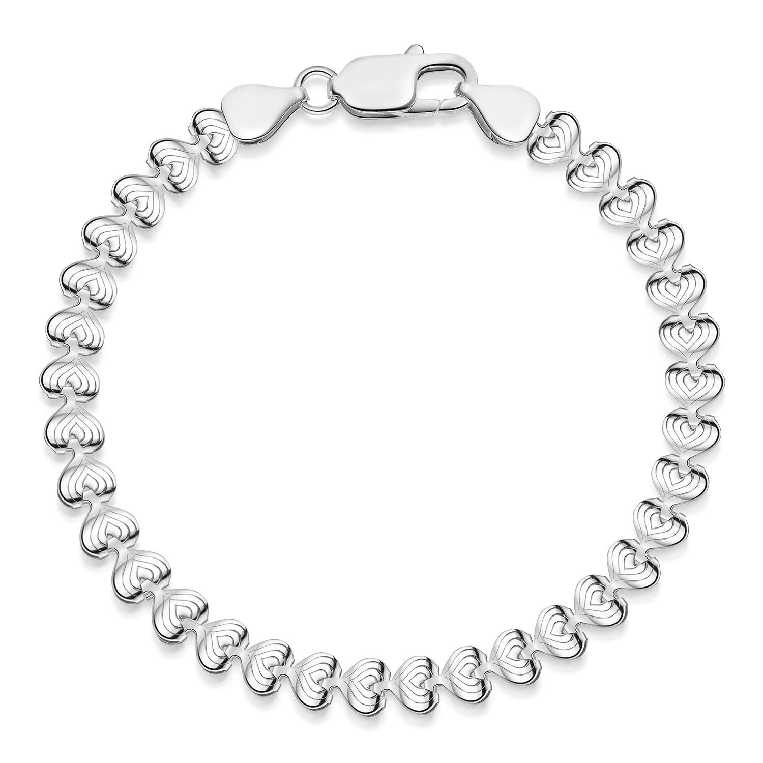 Silberarmband Damen Herzarmband Liebe 5mm 17-21cm SA-73
