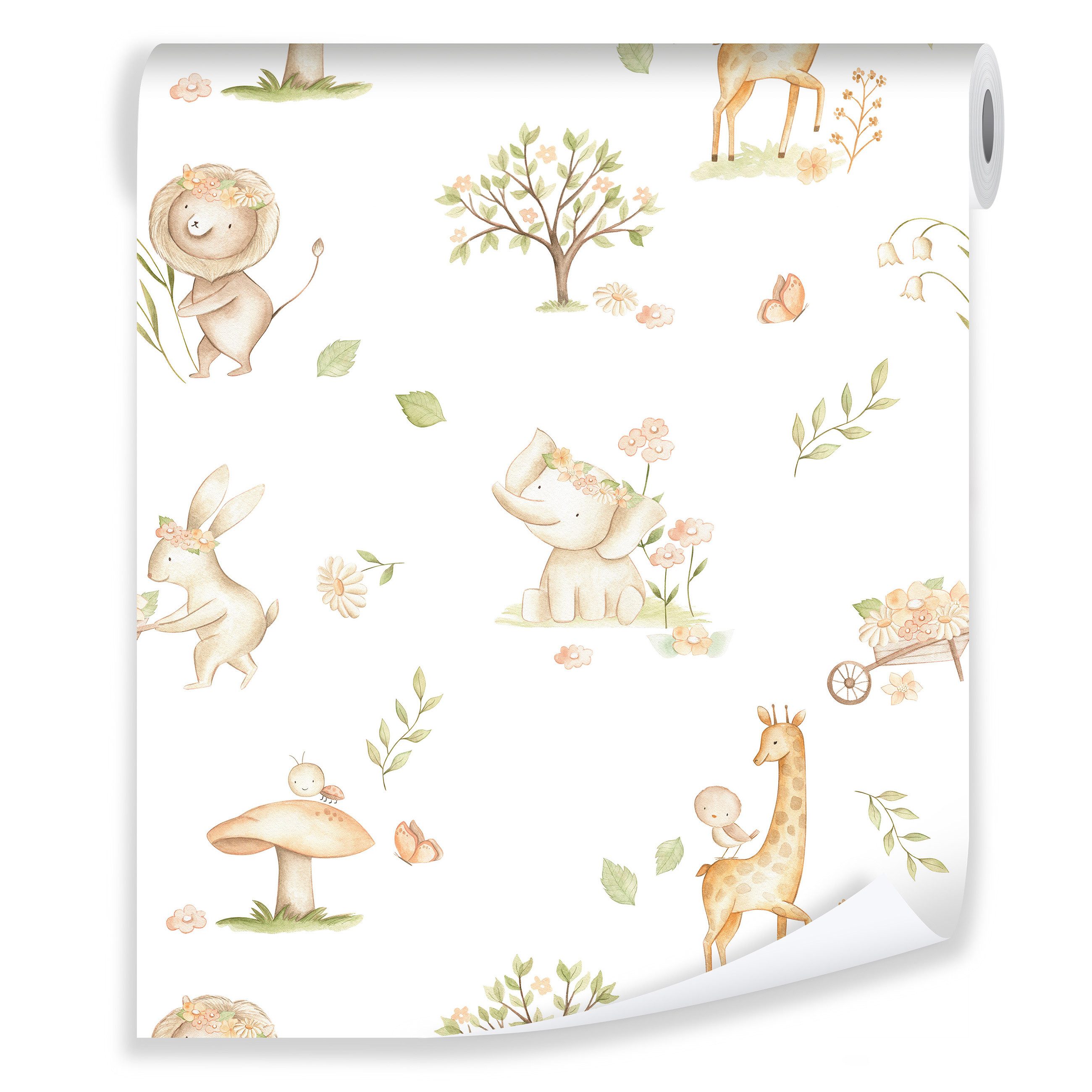 Wallarena Vliestapete Kinderzimmer Kinder Kindertapete Vlies Tapete Rolle 10m x 50cm, Premium Halbmatt Glatt Vlies, Kindertapete, (Vliestapete - Tapete Kinderzimmer Kindertapete, 1 St., Vliestapete - Tapete Kinderzimmer Kindertapete), Vliestapete Kinderzimmer Neutral Mädchen Kindertapete Tapete