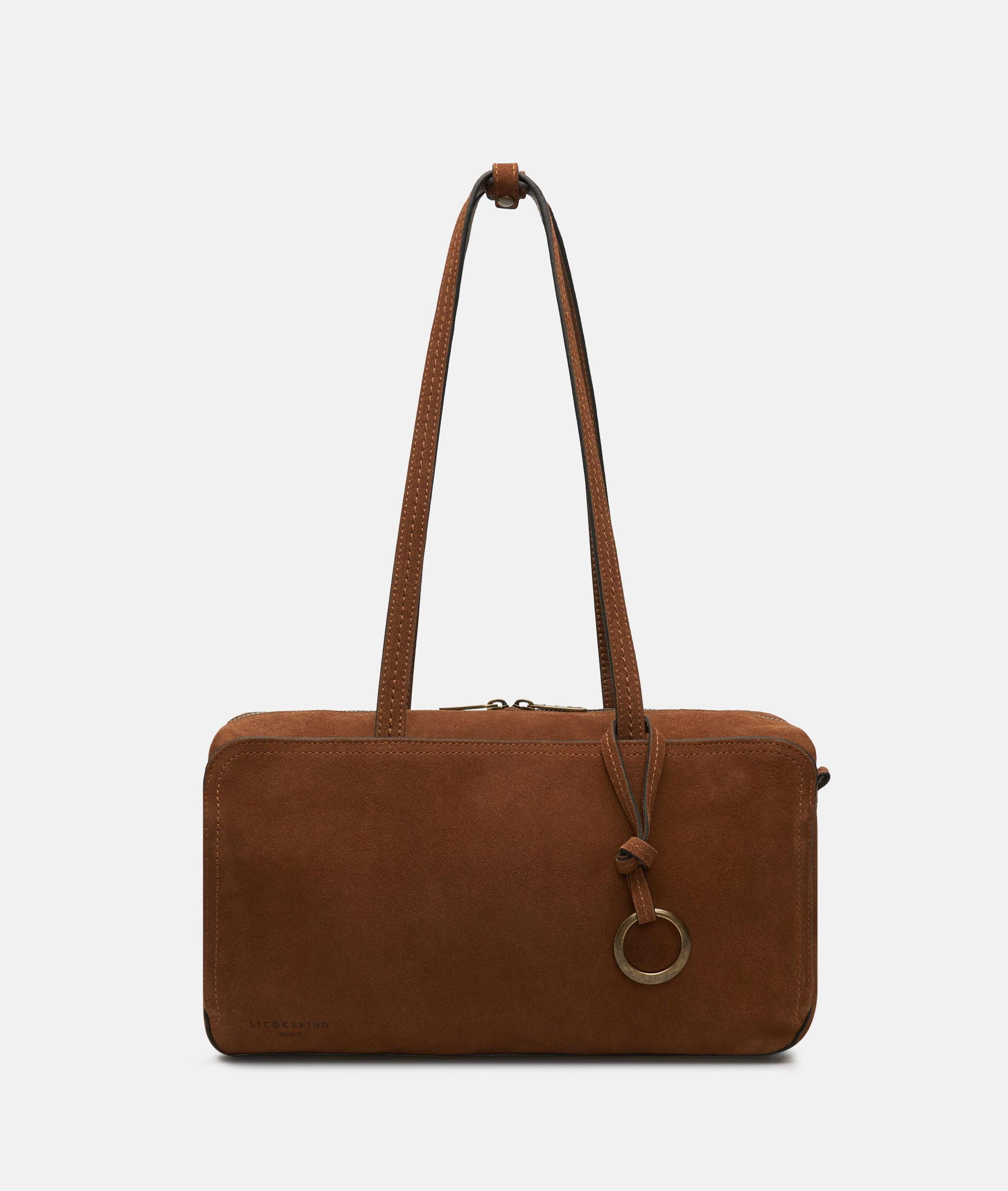 Liebeskind Berlin Schultertasche Clarice II Satchel M, Geräumige Tasche aus weichem Veloursleder