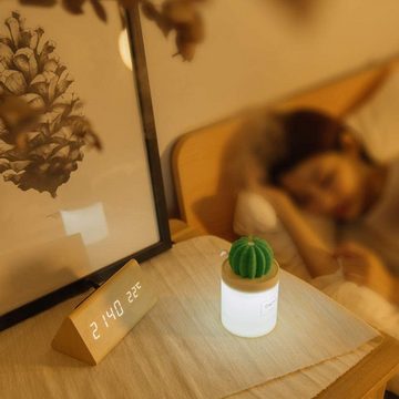 GelldG Diffuser Aroma Diffuser Nachtlicht Luftbefeuchter 3 in 1 Kaktus Luftbefeuchter