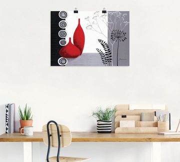 Artland Wandbild Rote Vasen, Vasen & Töpfe (1 St), als Leinwandbild, Poster in verschied. Größen