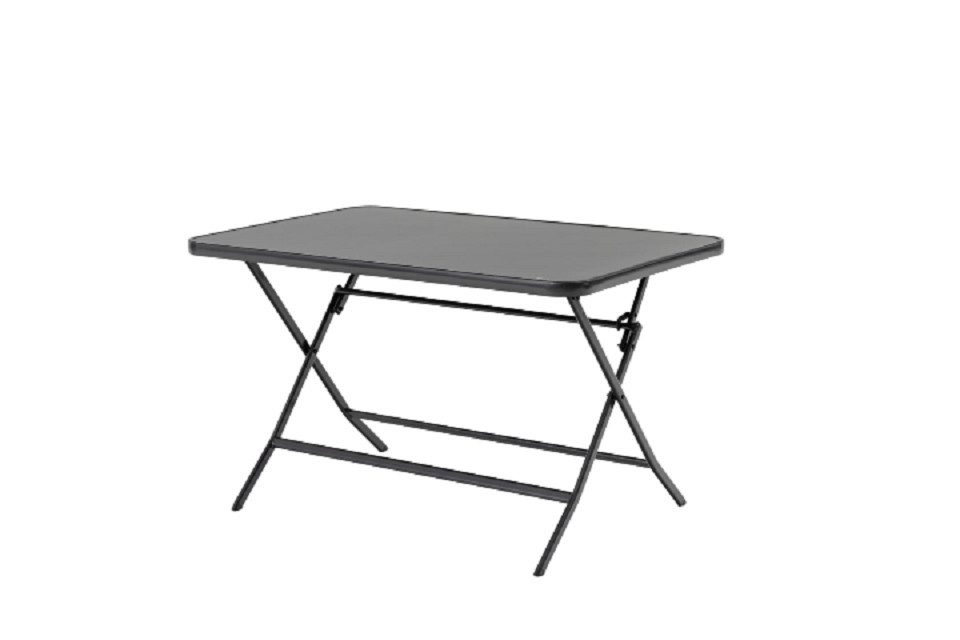 Gardissimo Gartentisch Garda rechteckig 120x80 cm anthrazit (Klapptisch, 1 Esstisch), klappbar, wetterfest, pflegeleicht, mit Sicherheitsarretierung