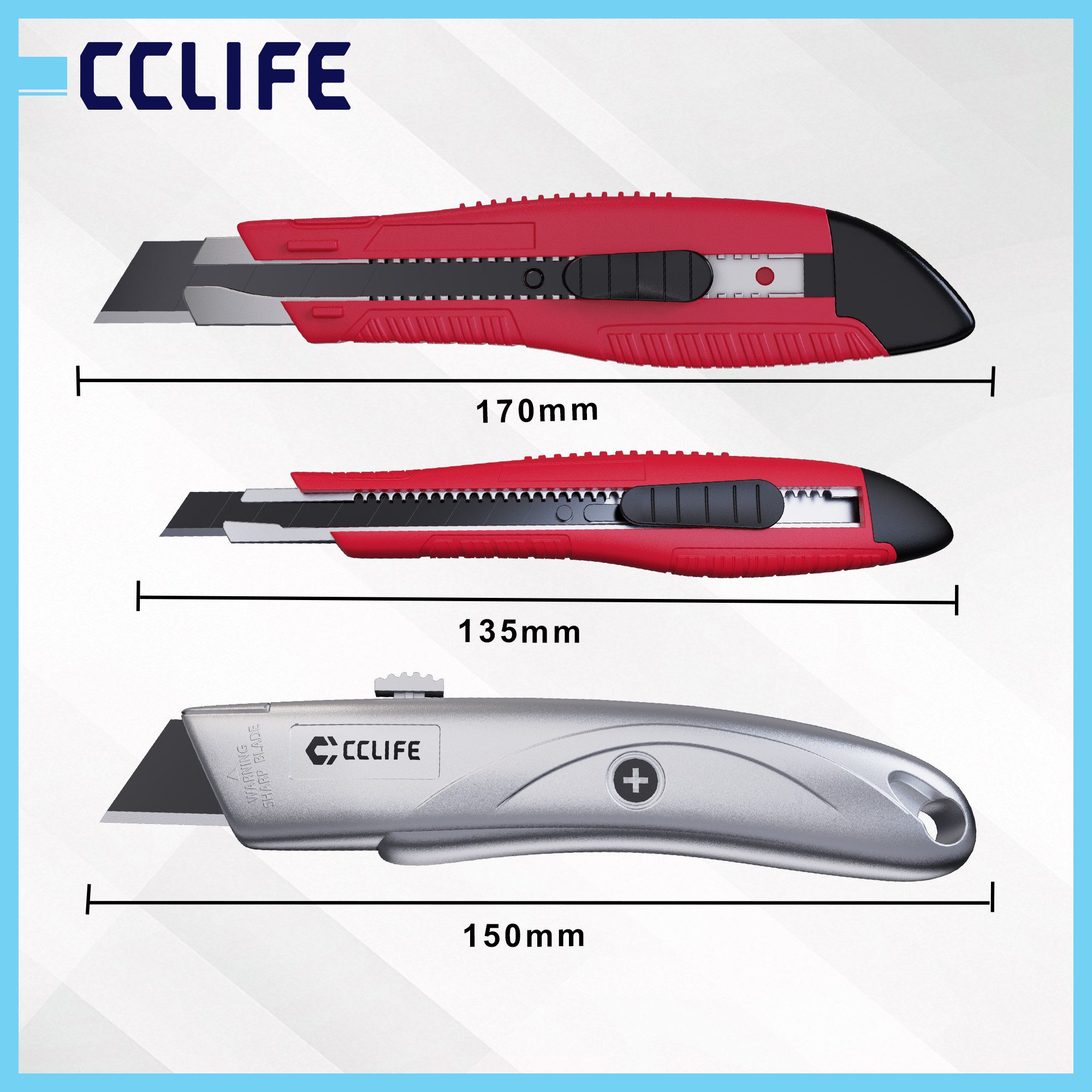 CCLIFE Cutter CCLIFE Profi Universalmesser und Cuttermesser Set, (6 St)