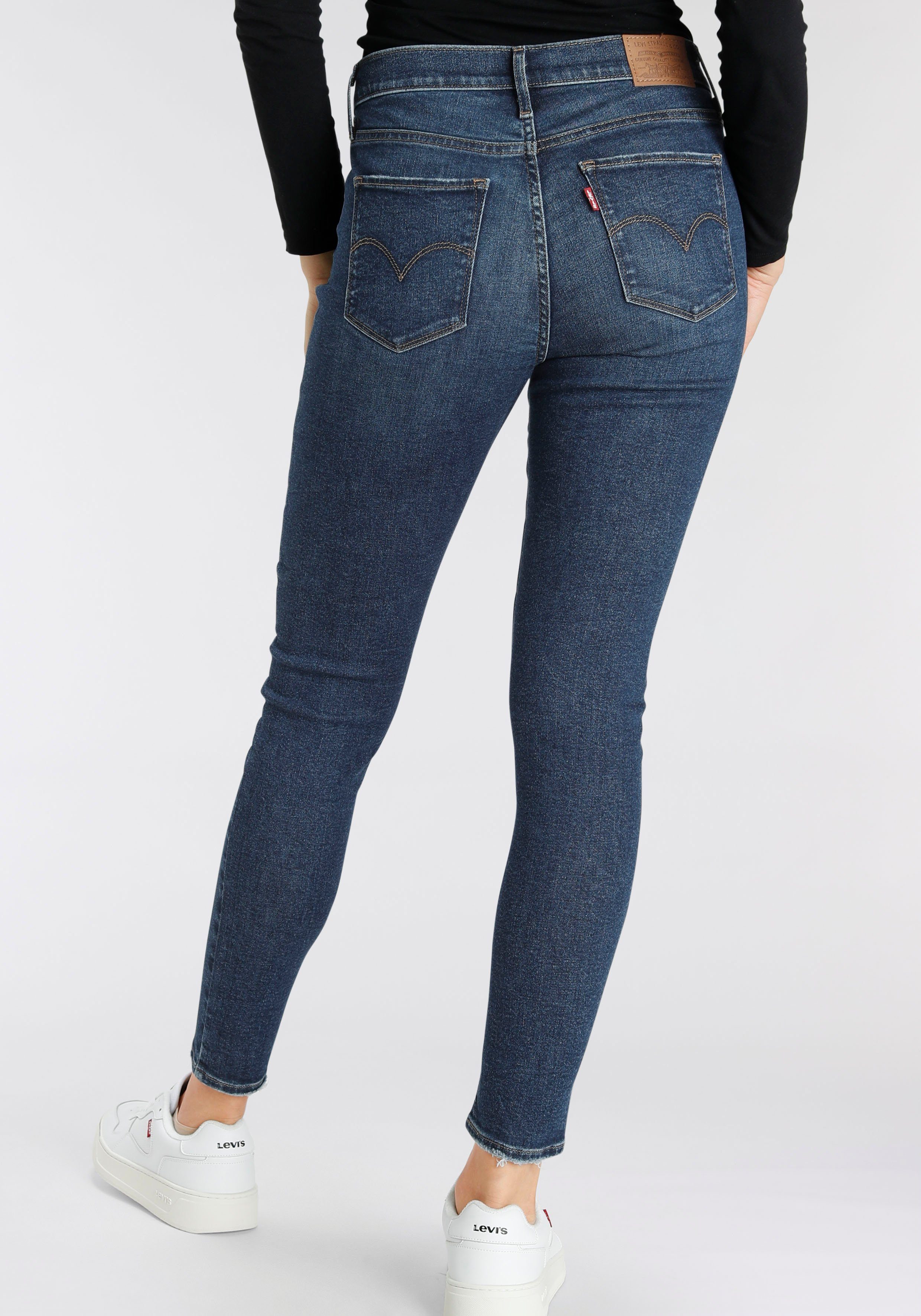 Rise High dark Levi's® Skinny-fit-Jeans 720 indigo destructed