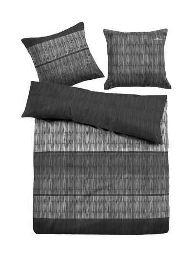 Bettwäsche Satin-Wende-Bettwäsche CHARIS, Grau, 135 x 200 cm, TOM TAILOR, Baumwolle, 2 teilig, mit Reißverschluss