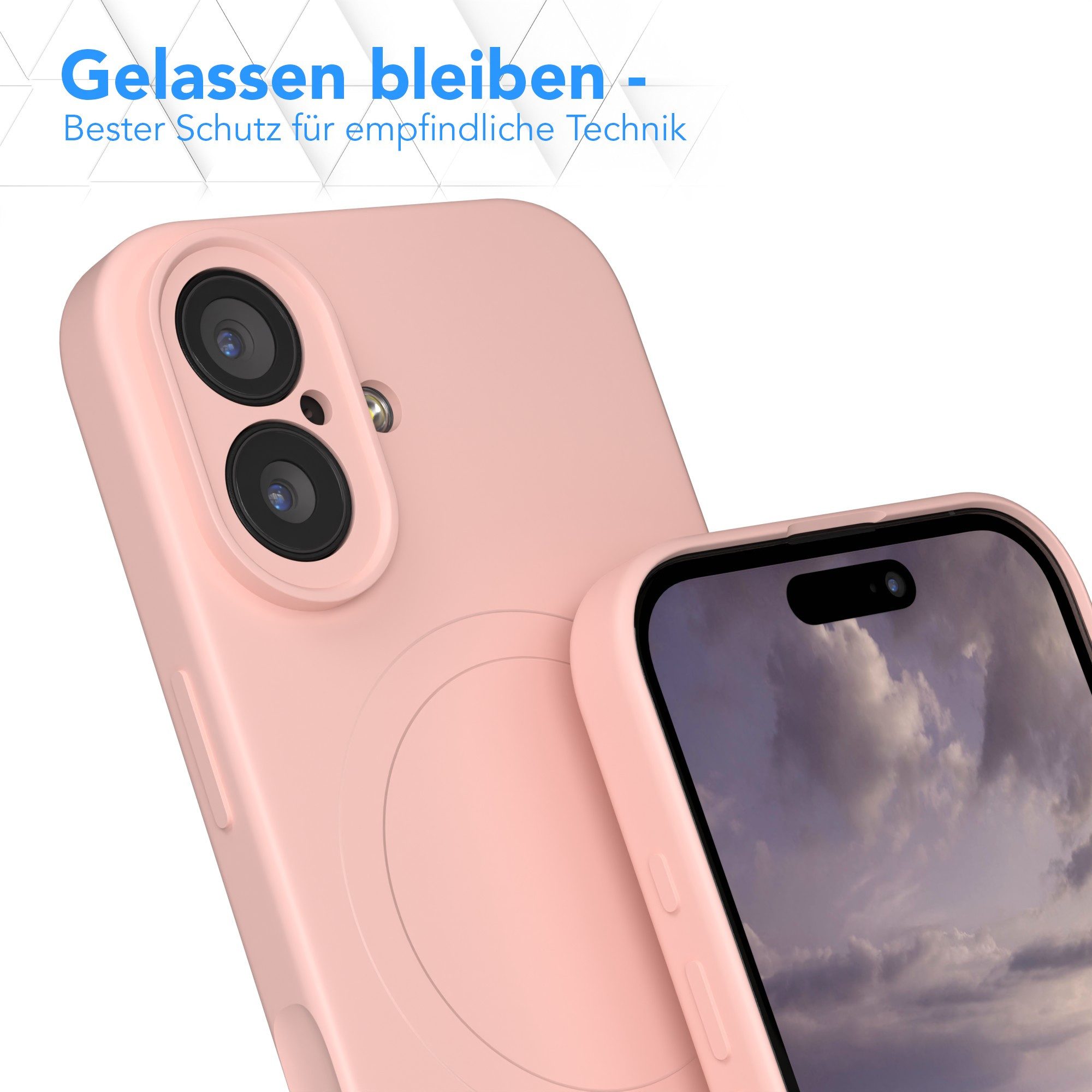 EAZY CASE Handyhülle für Apple iPhone 17 Hülle Silikon 6,3 Zoll, MagSafe Schutzhülle Silikoncover mit Kameraschutz Rosa / Altrosa – Bild 4 von 5