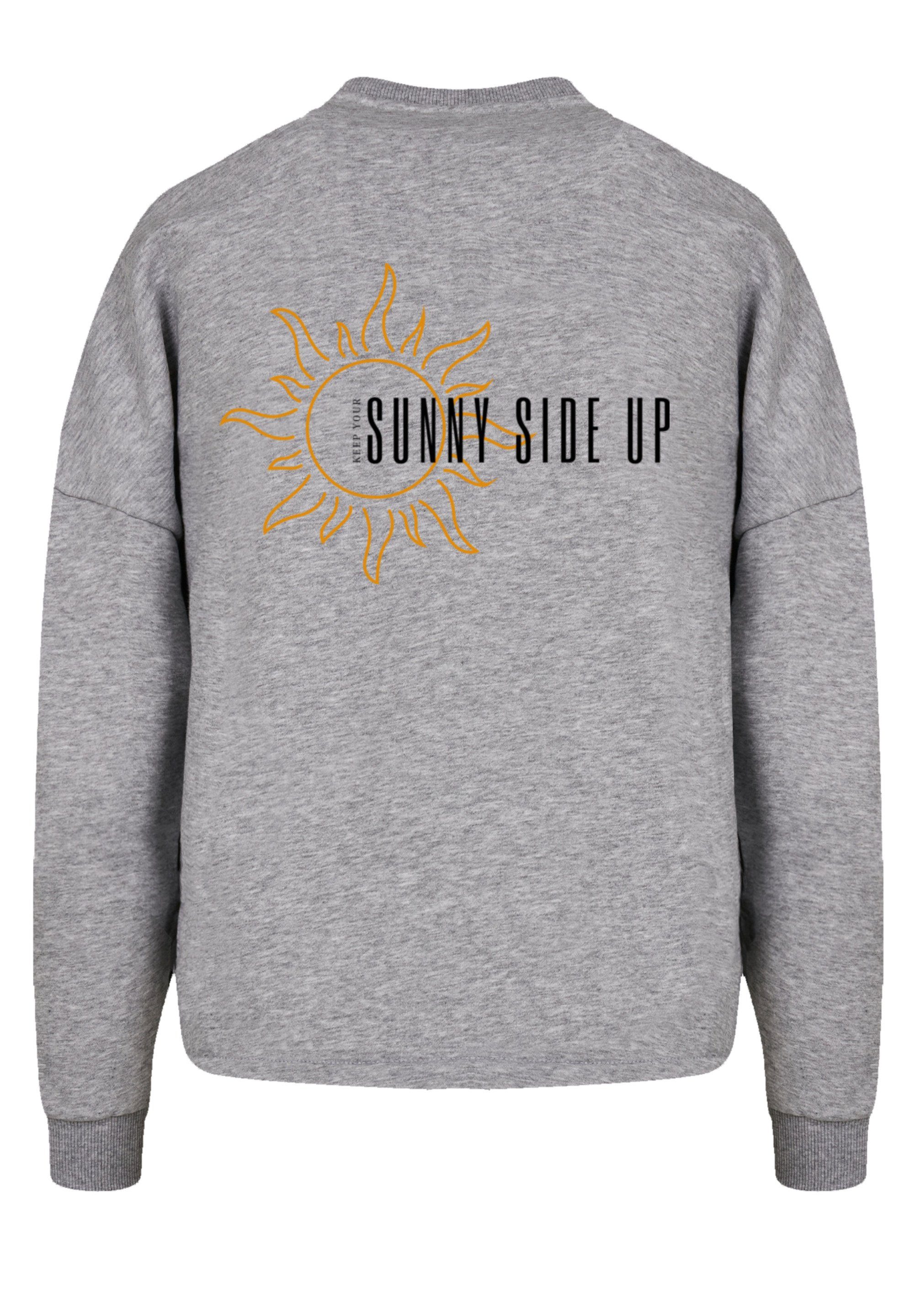 heather grey Print Sweatshirt up Sunny F4NT4STIC side