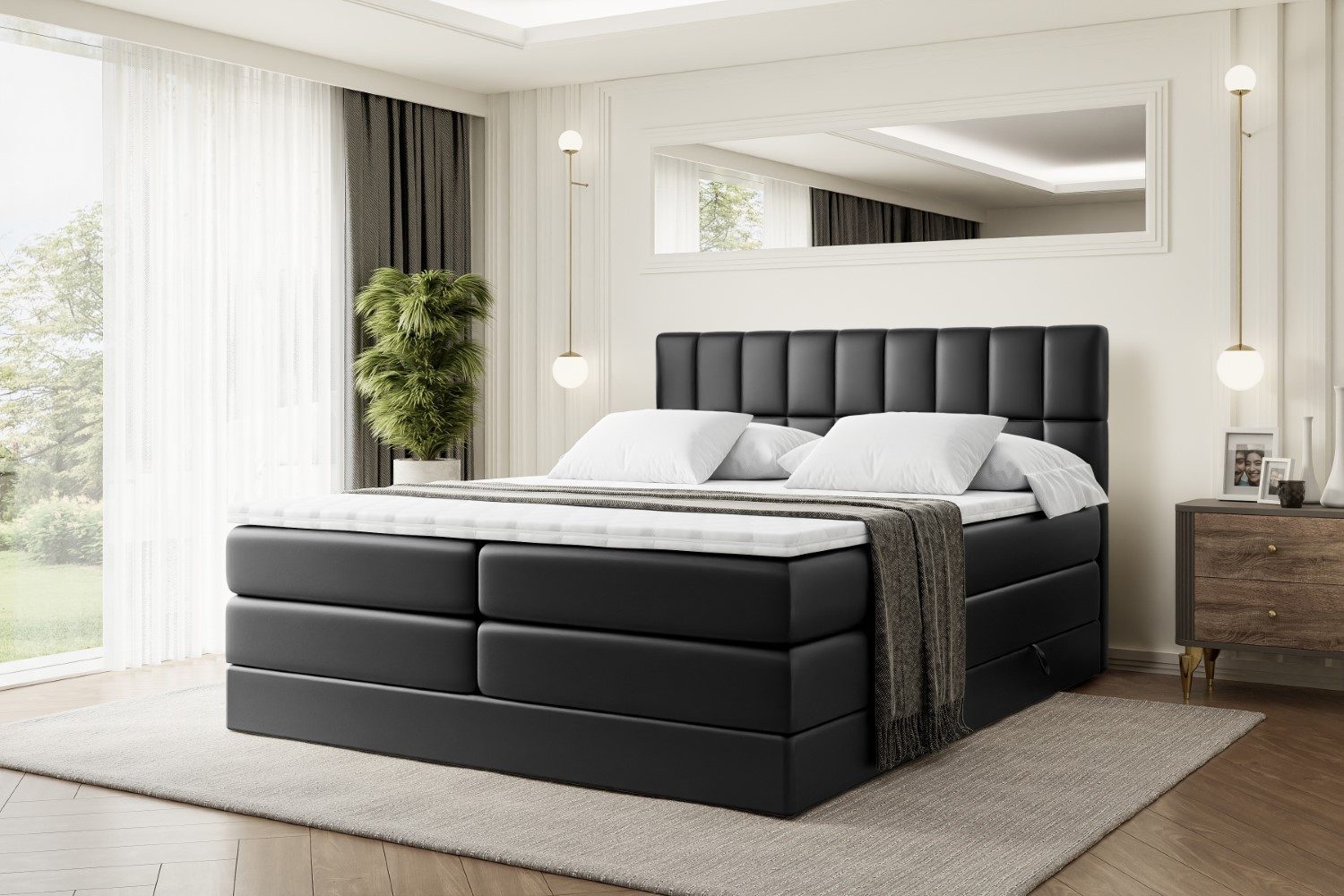 ALTDECOR Boxspringbett MIAMI KING (Multipocket-Matratze H4, günstig online kaufen
