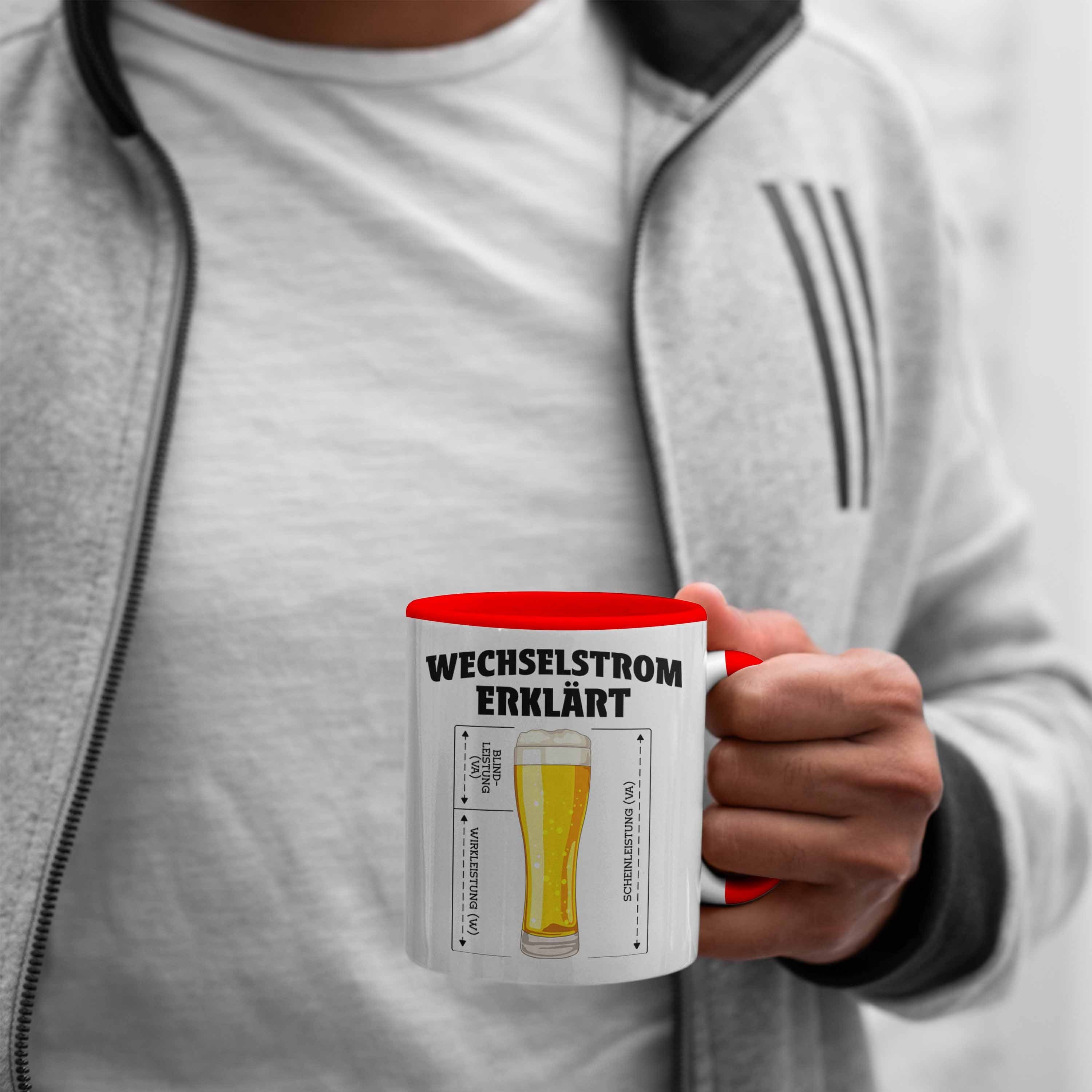 Trendation Männer Gadget Tasse Kaffeebecher Lustig - Elektriker Trendation Geschenke Spruch Tasse Geschenk Rot Tassen