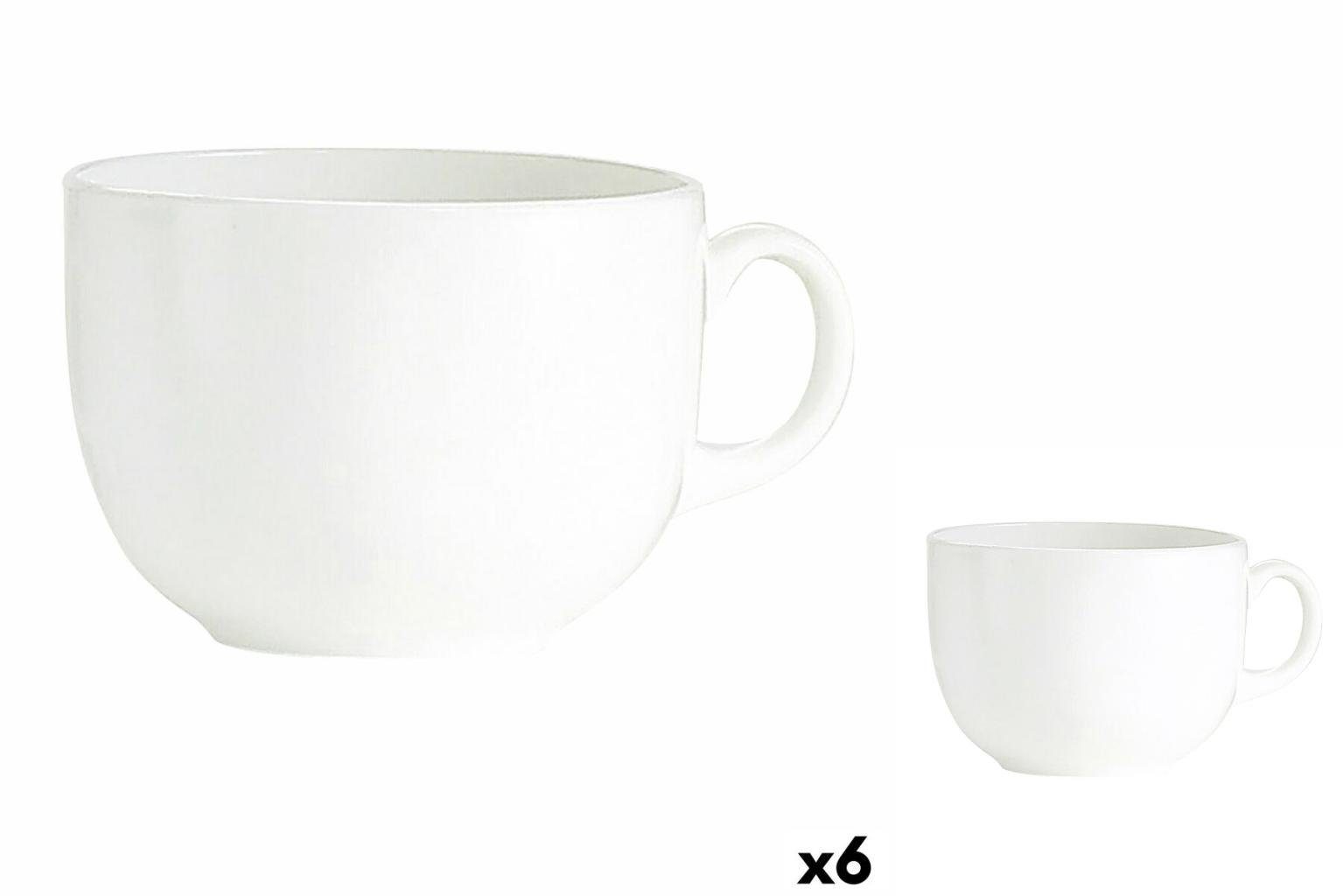720 XL, groß Becher Blanc Glas Luminarc Teetasse Kaffeetasse Stück 6 ml Weiß Glas Luminarc