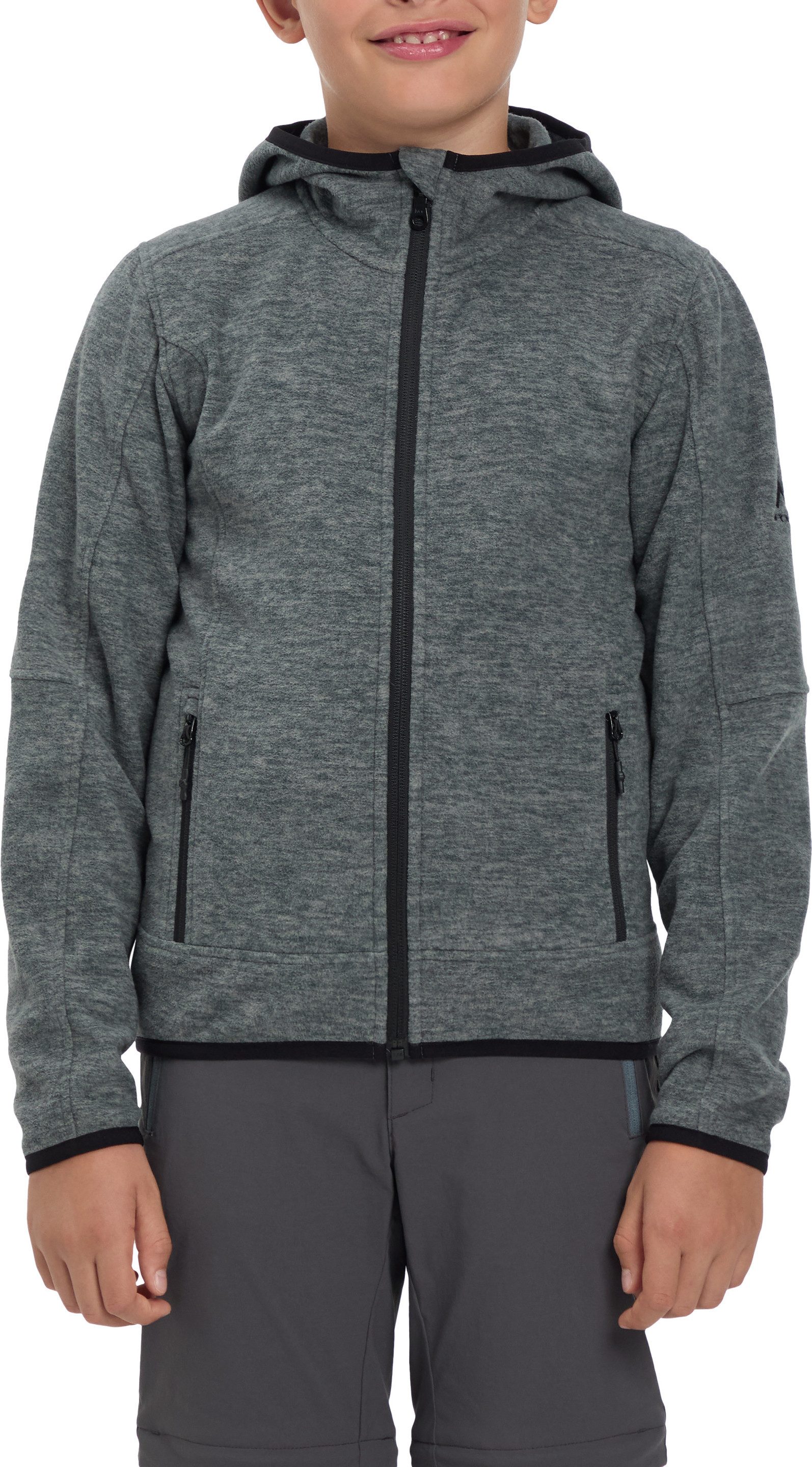 McKINLEY Fleecejacke JU.-FLEECE-JACKE CHOCO FZ HD FL B mit Kapuze, Reißverschlusstaschen, elastische Kanten
