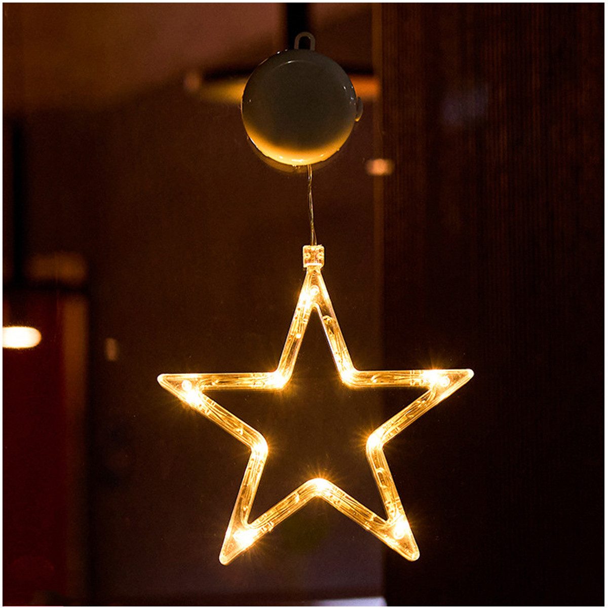 Qualra LED-Lichterkette LED Sterne Weihnachtsbeleuchtung Lichterkette Fensterbeleuchtung, Batterie Warmweiß Inner Weihnachten