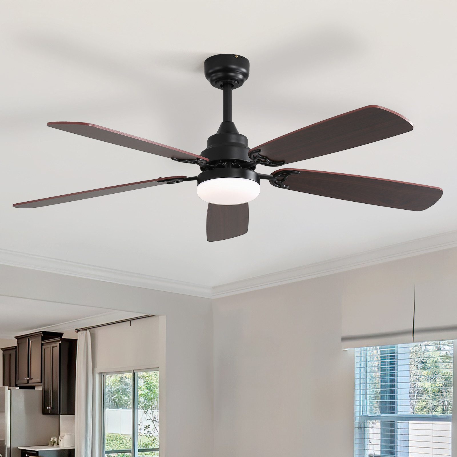 Sofucor Deckenventilator mit Licht und Fernbedienung, DC, 132 cm, 5 doppelf günstig online kaufen