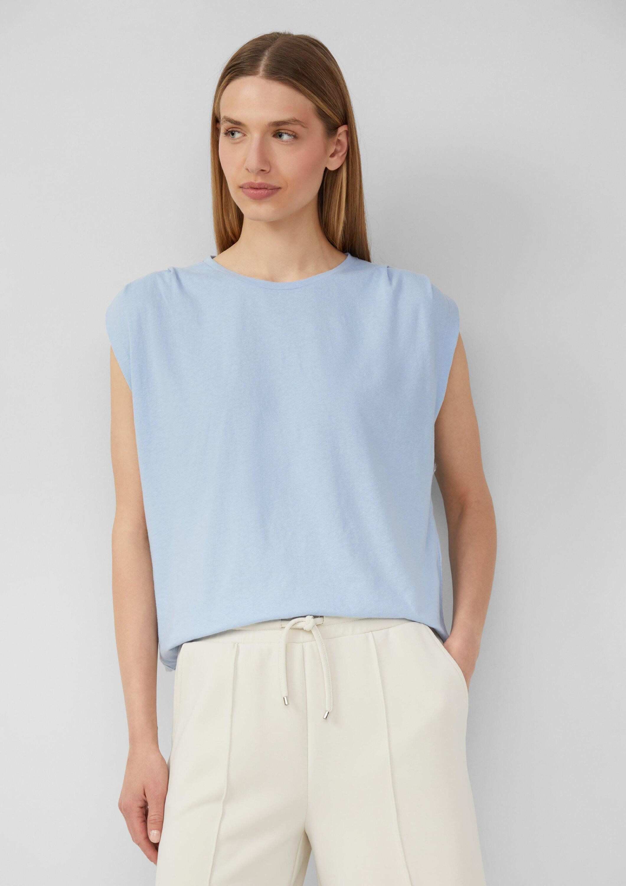 s.Oliver Kurzarmshirt T-Shirt Verkürztes T-Shirt mit Faltendetails günstig online kaufen