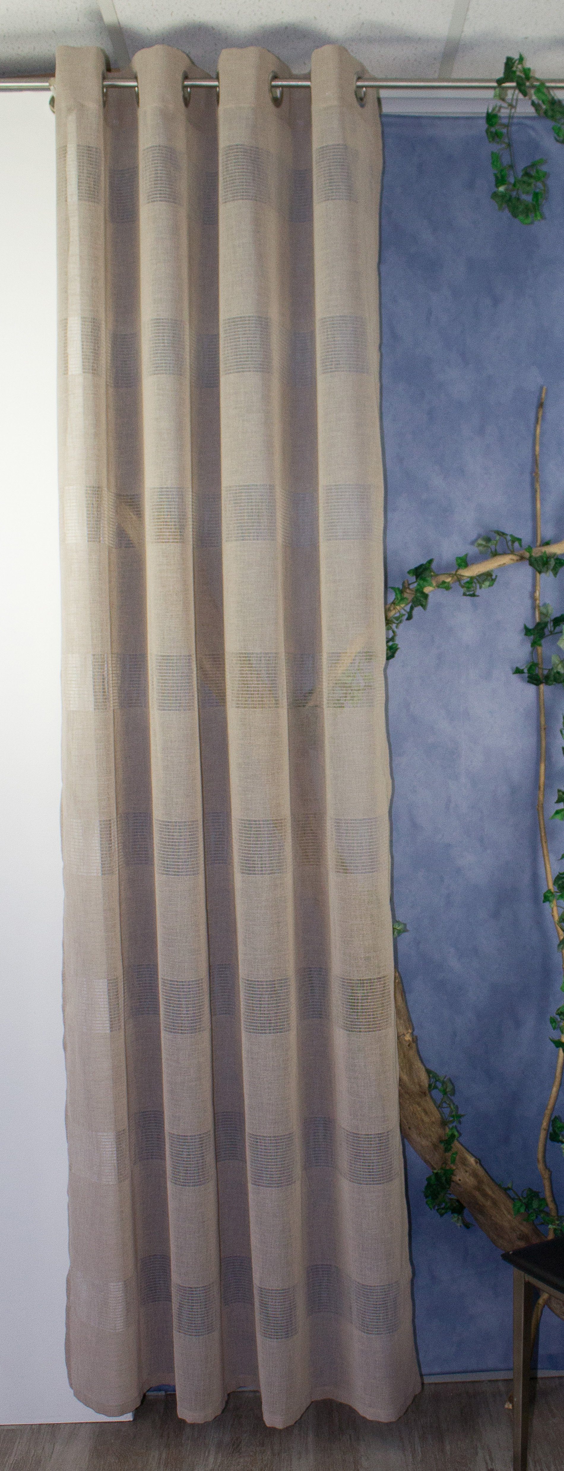 Vorhang »Ösenschal Seitenschal Vorhang "Linen" 140x245 cm Weiß Natur Beige  Braun Leinen Ösenvorhang«, EXPERIENCE, Ösen (1 Stück), mit 8 Ösen online  kaufen | OTTO