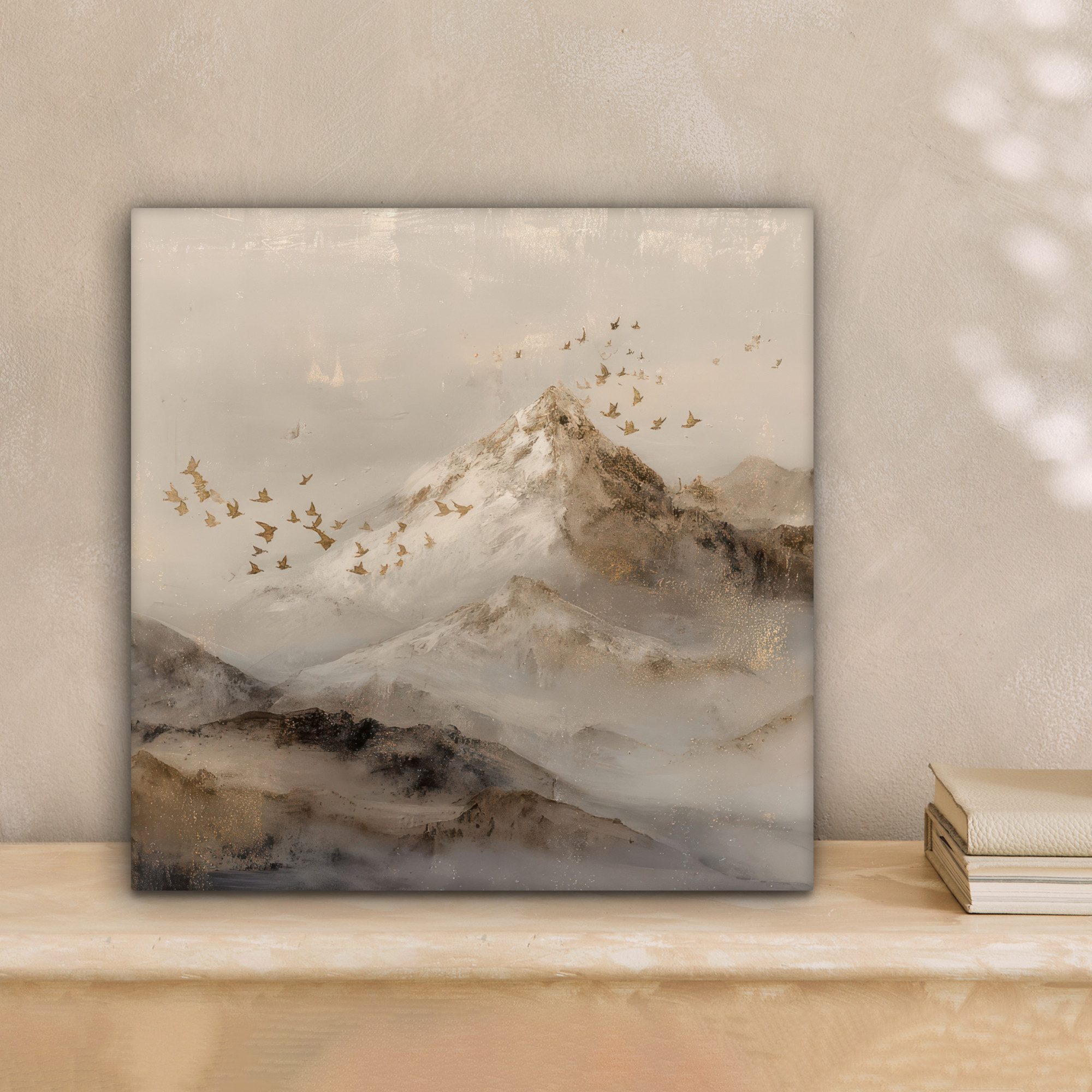 OneMillionCanvasses® Leinwandbild Berglandschaft - Nebel - Pinselstriche, F günstig online kaufen