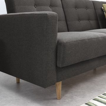 58 aufm Kessel Sofa Sofa 3-Sitzer mit Bettfunktion Kaisa Bezug Flachge, Sparpreis inkl. Kostenlosem Versand 1 Teile, hochwertig verarbeitet,bequemer Sitz