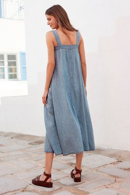 Next Sommerkleid Sommerliches Maxikleid aus Lyocell und Leinen (1-tlg)