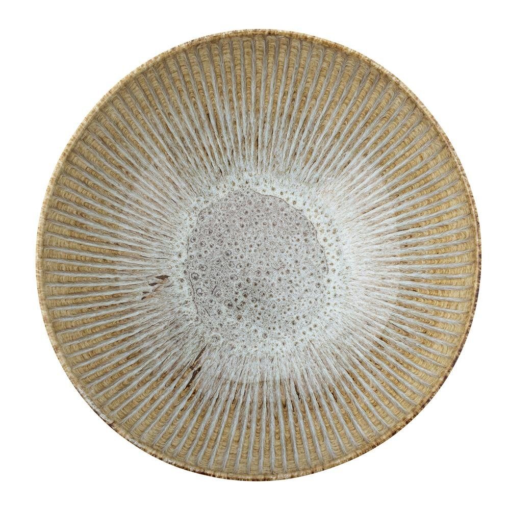 Bloomingville Salatschüssel Fleur, Steingut, Natur Servierschale dänisches Design