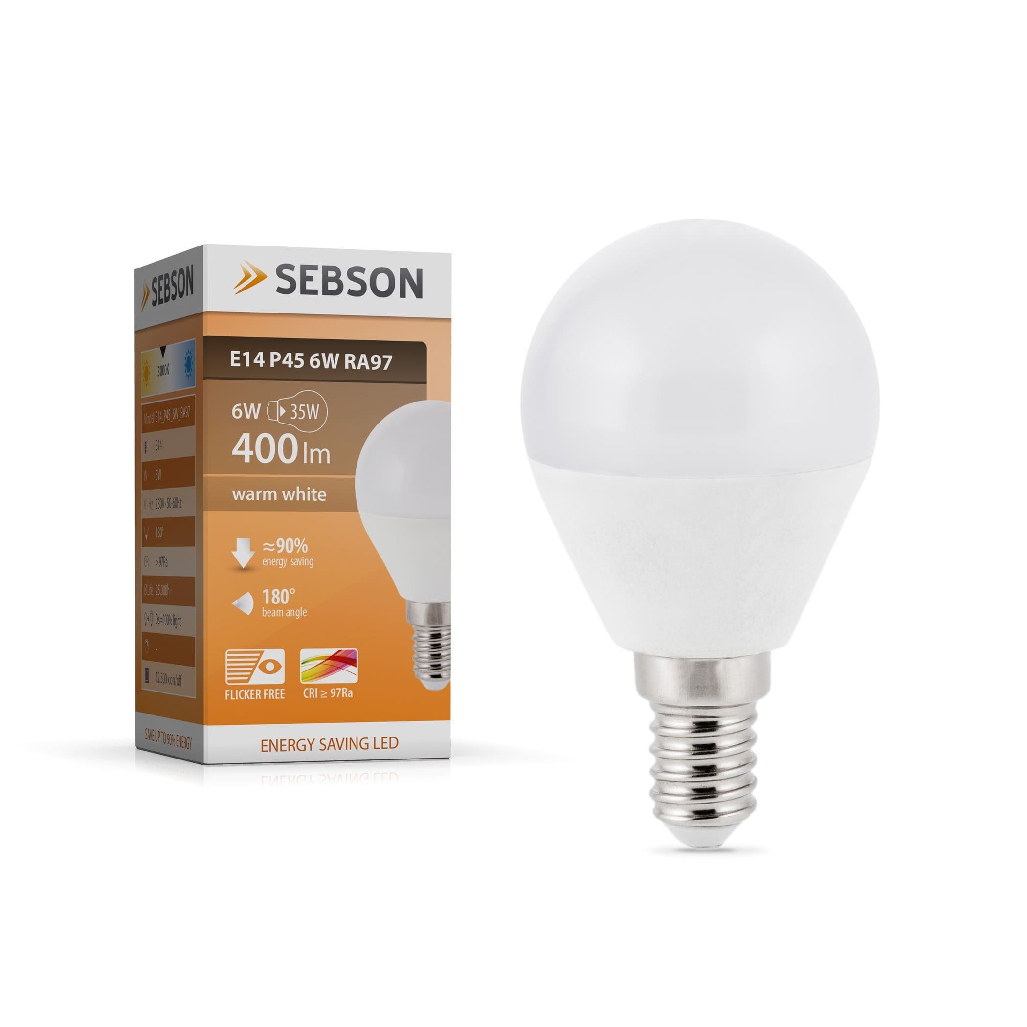 LED-Tropfen-Lampe E14 400lm Leuchtmittel Birne E-14 230V Glühbirne warmweiß 